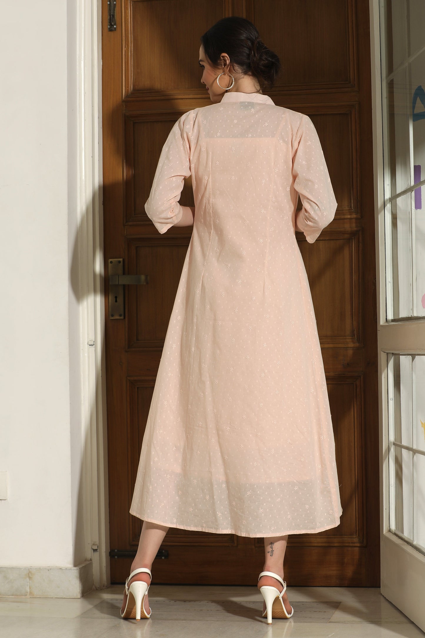 PEACH JACKET DRESS WITH INNER