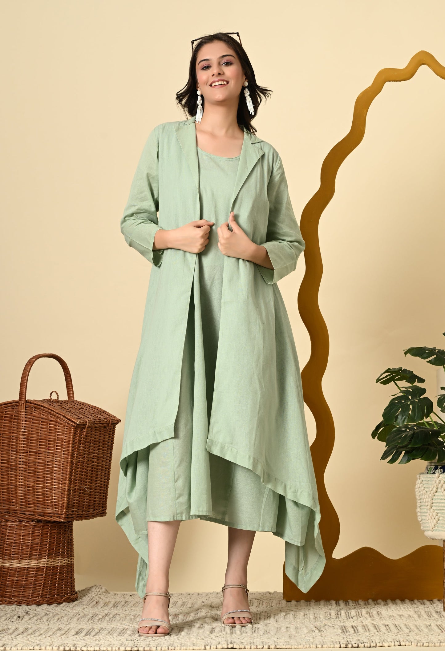 PISTACHIO COWL DRESS