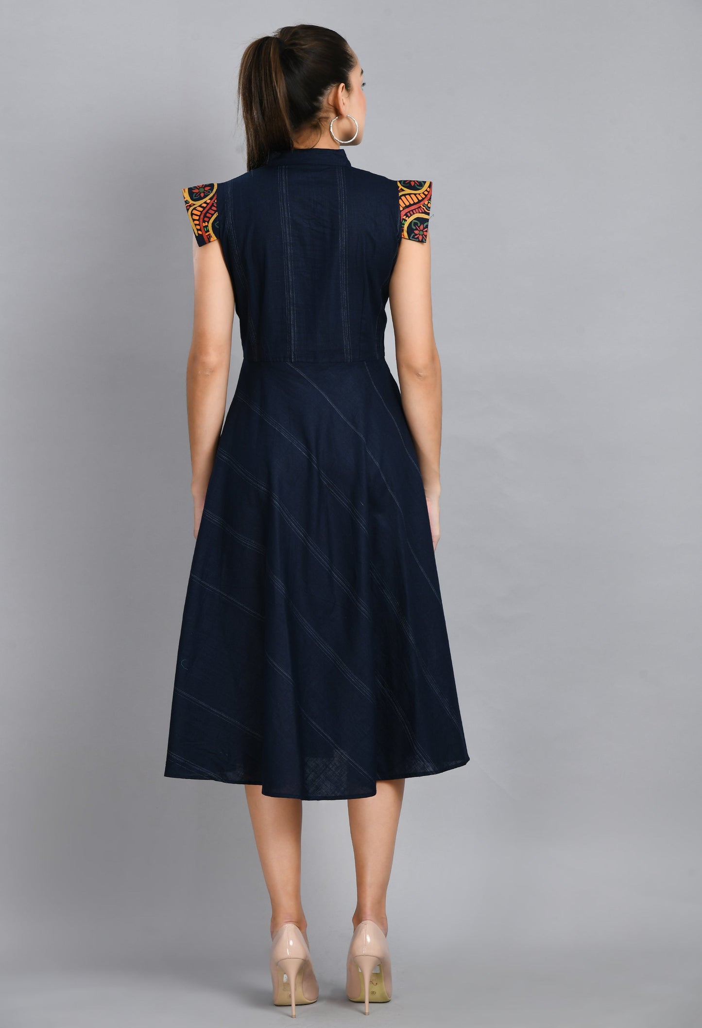 HAND PAINTED SLEEVES AND BUTTONS DRESS