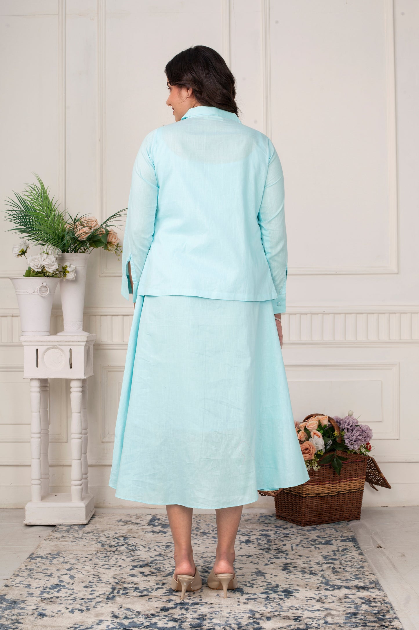 AQUA BREEZE - LINEN JACKET DRESS