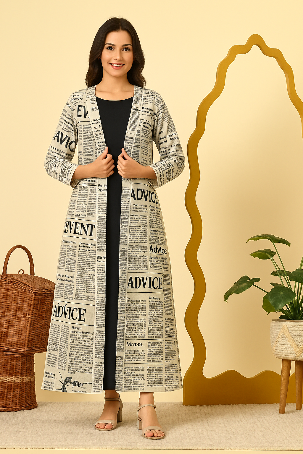 NEWSPAPERPRINT JACKET WITH INNER