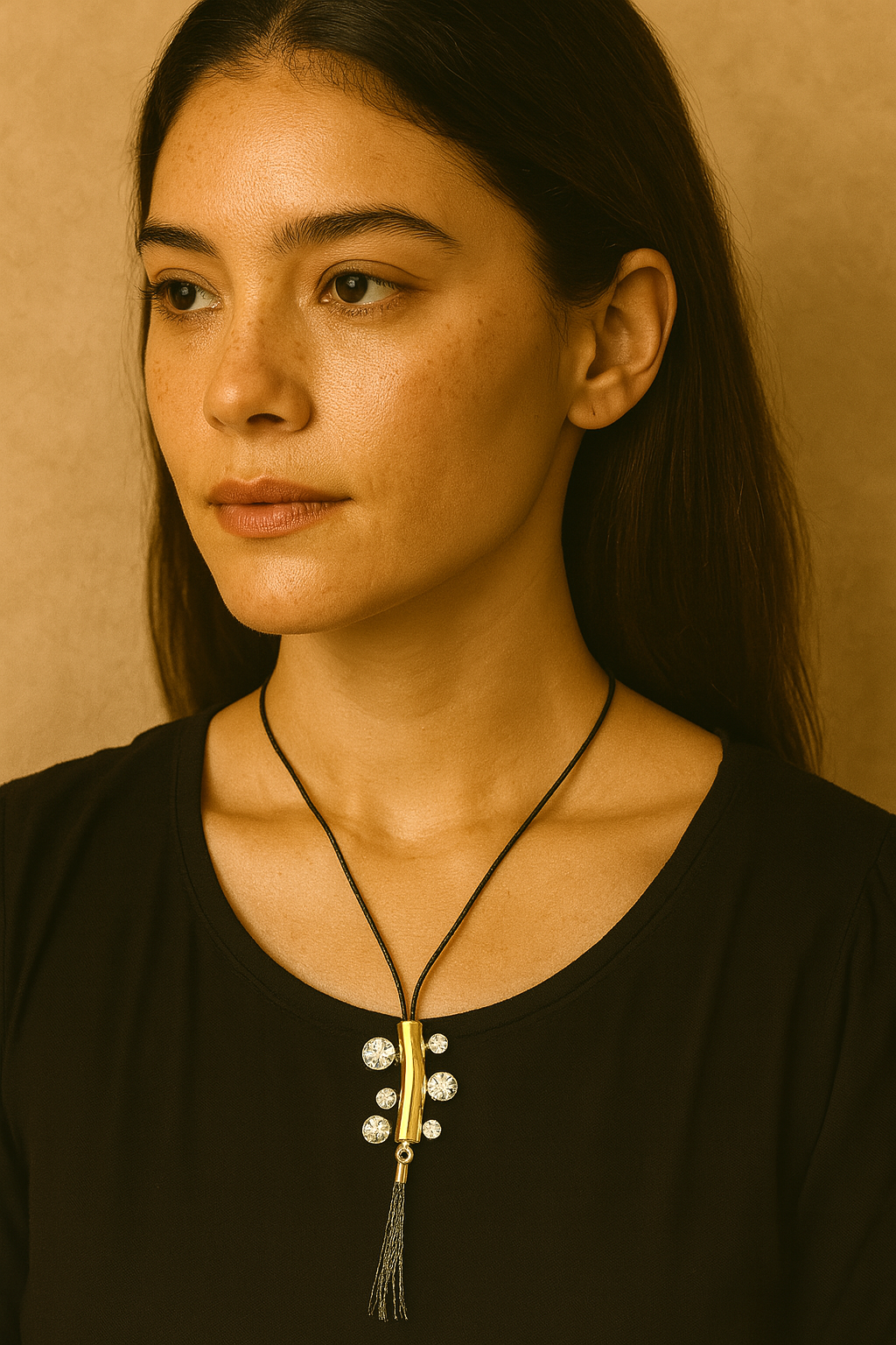 Minimal Necklace with Crystal Beads
