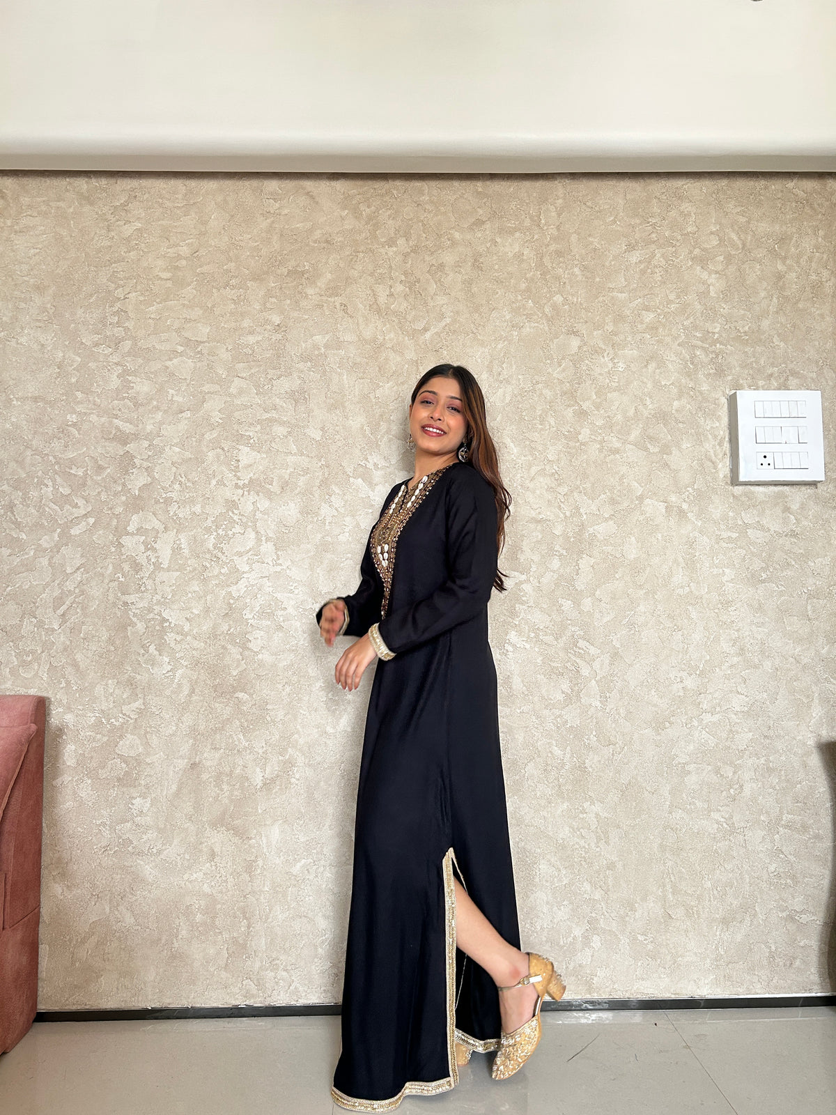 ISHANI HANDWORK YOKE KAFTAN