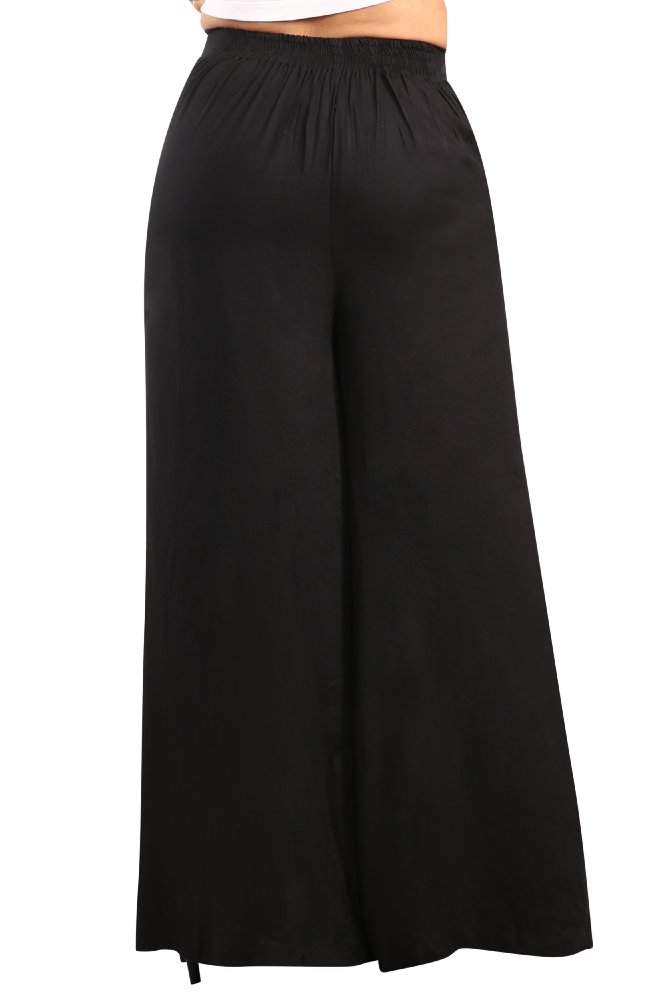 Essential Black Cotton Palazzo Pants