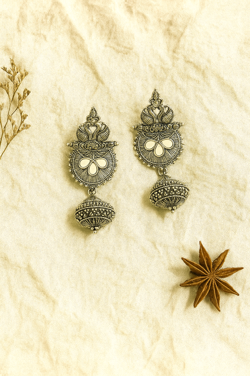 Antique Oxidised Statement Earrings
