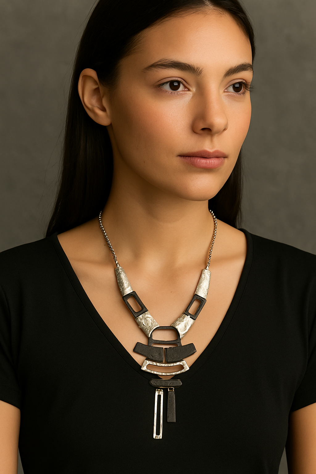 Tribal Layered Oxidised Pendant Necklace