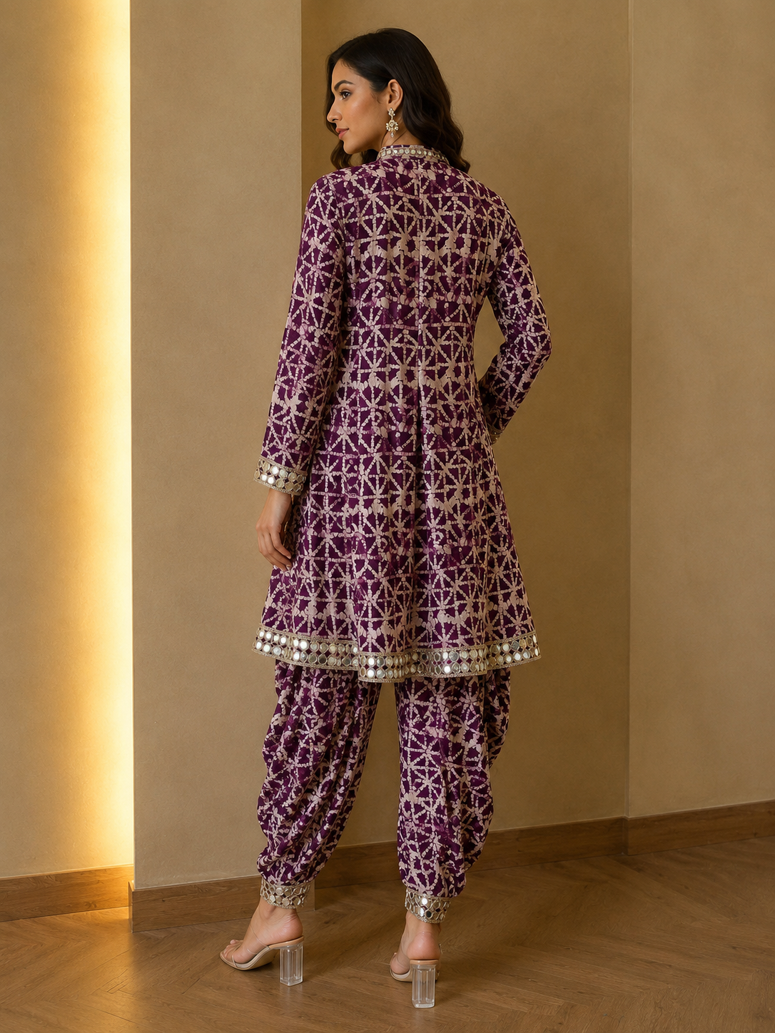 VASUDHA  MIRRORWORK KURTA SET