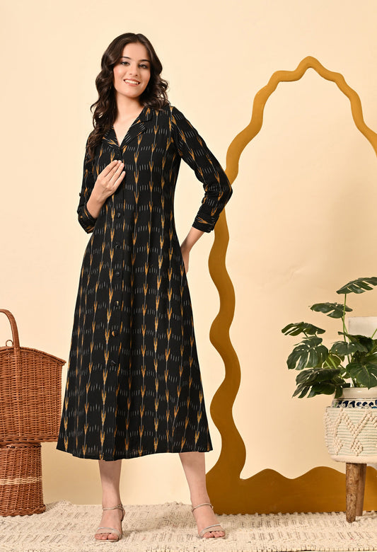FIT AND FLARE SHIRT DRESS