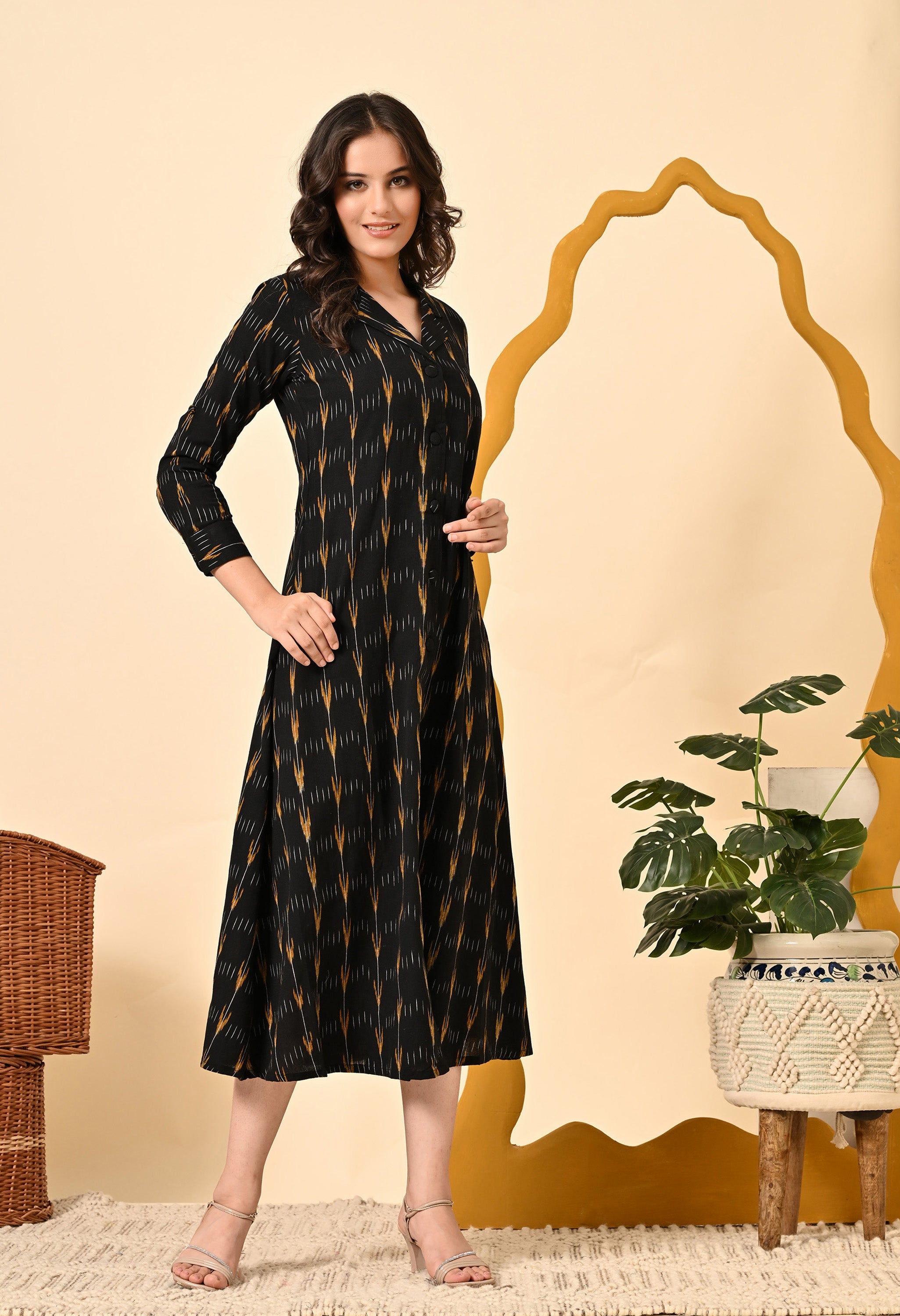 FIT AND FLARE SHIRT DRESS