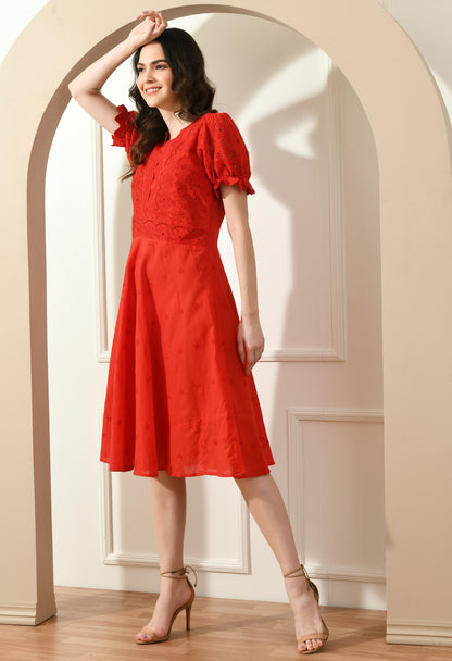 RED HAKOBA DRESS