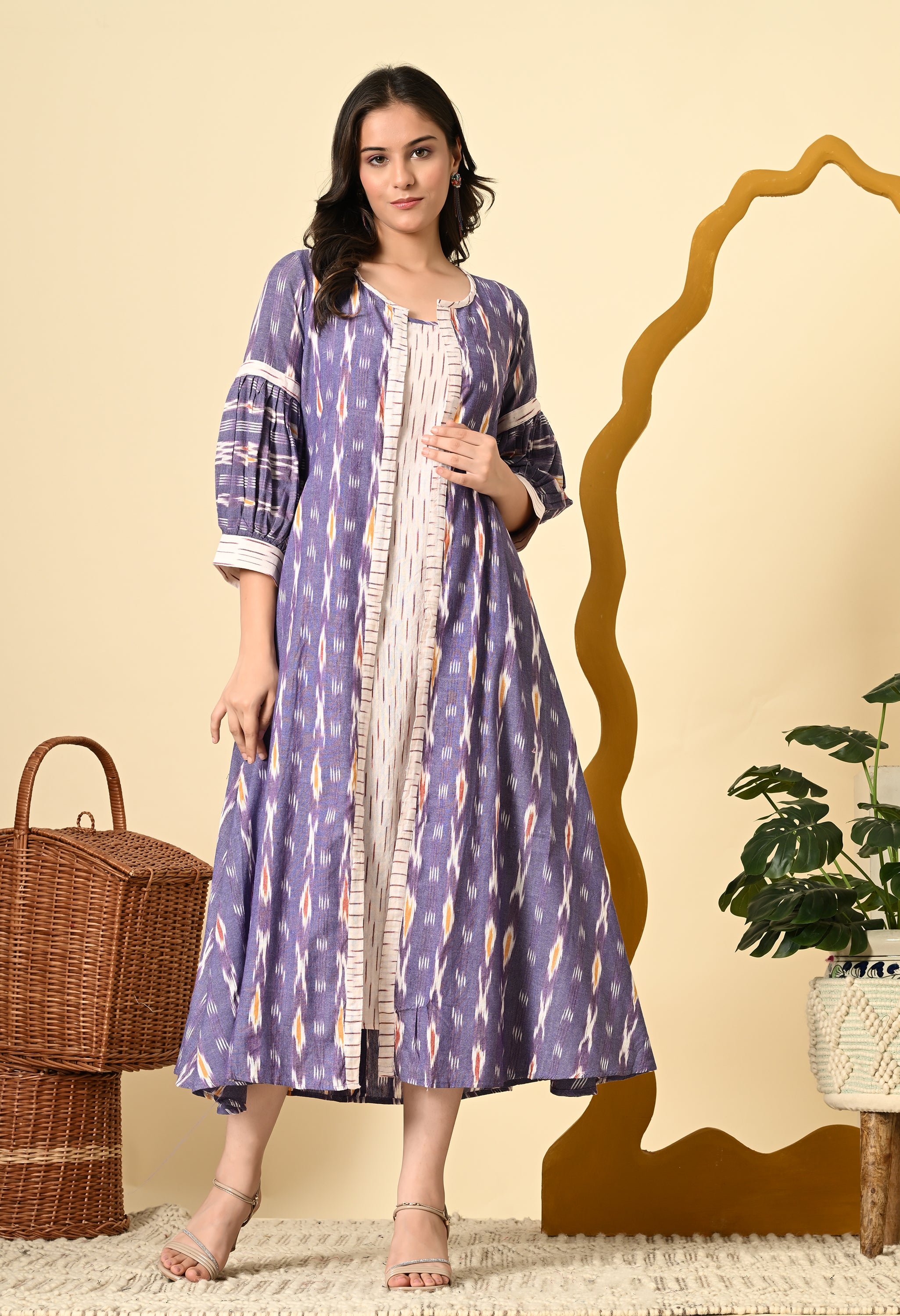PETUNIA IKAT PUFF SLEEVE JACKET WITH INNER