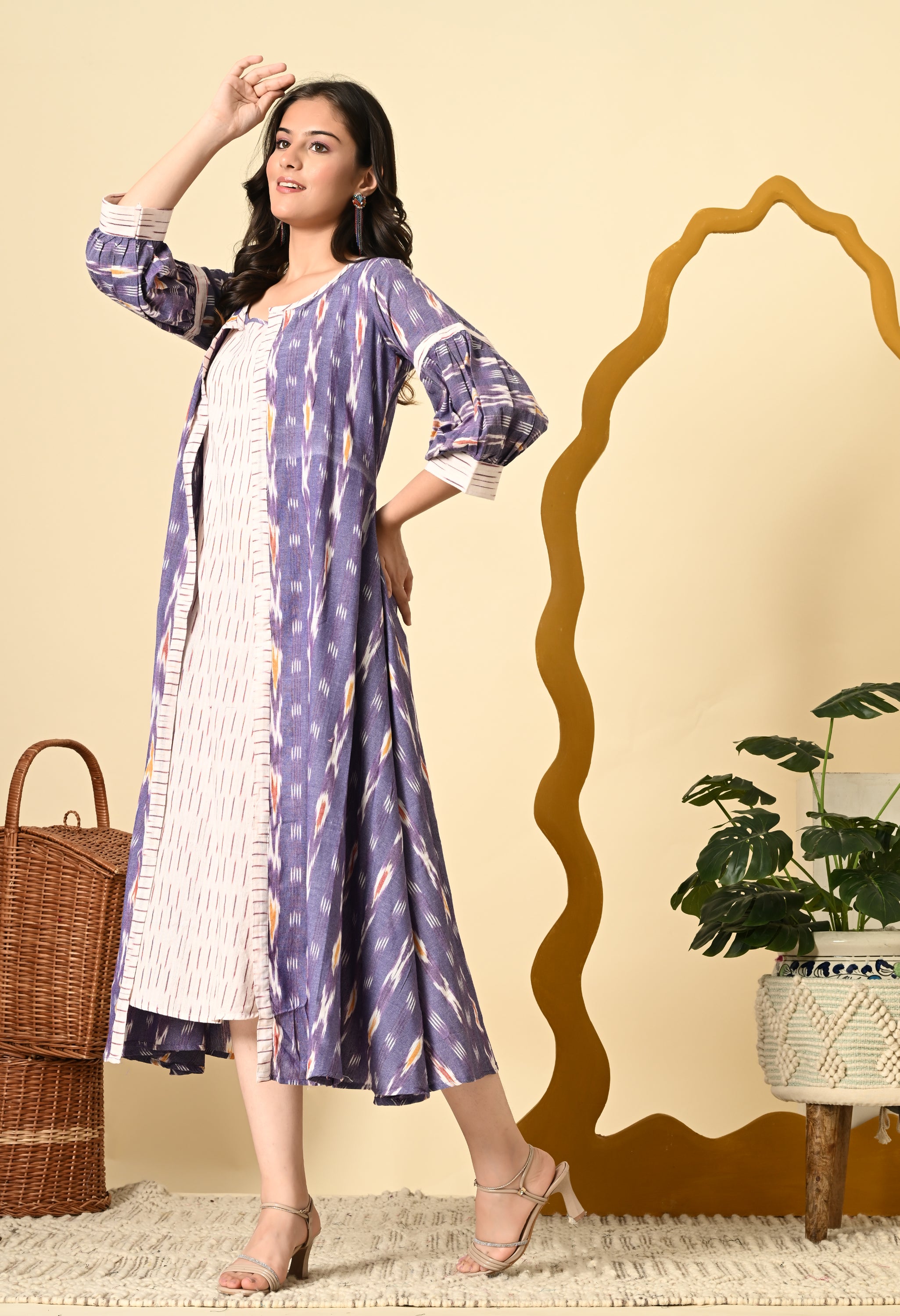 PETUNIA IKAT PUFF SLEEVE JACKET WITH INNER
