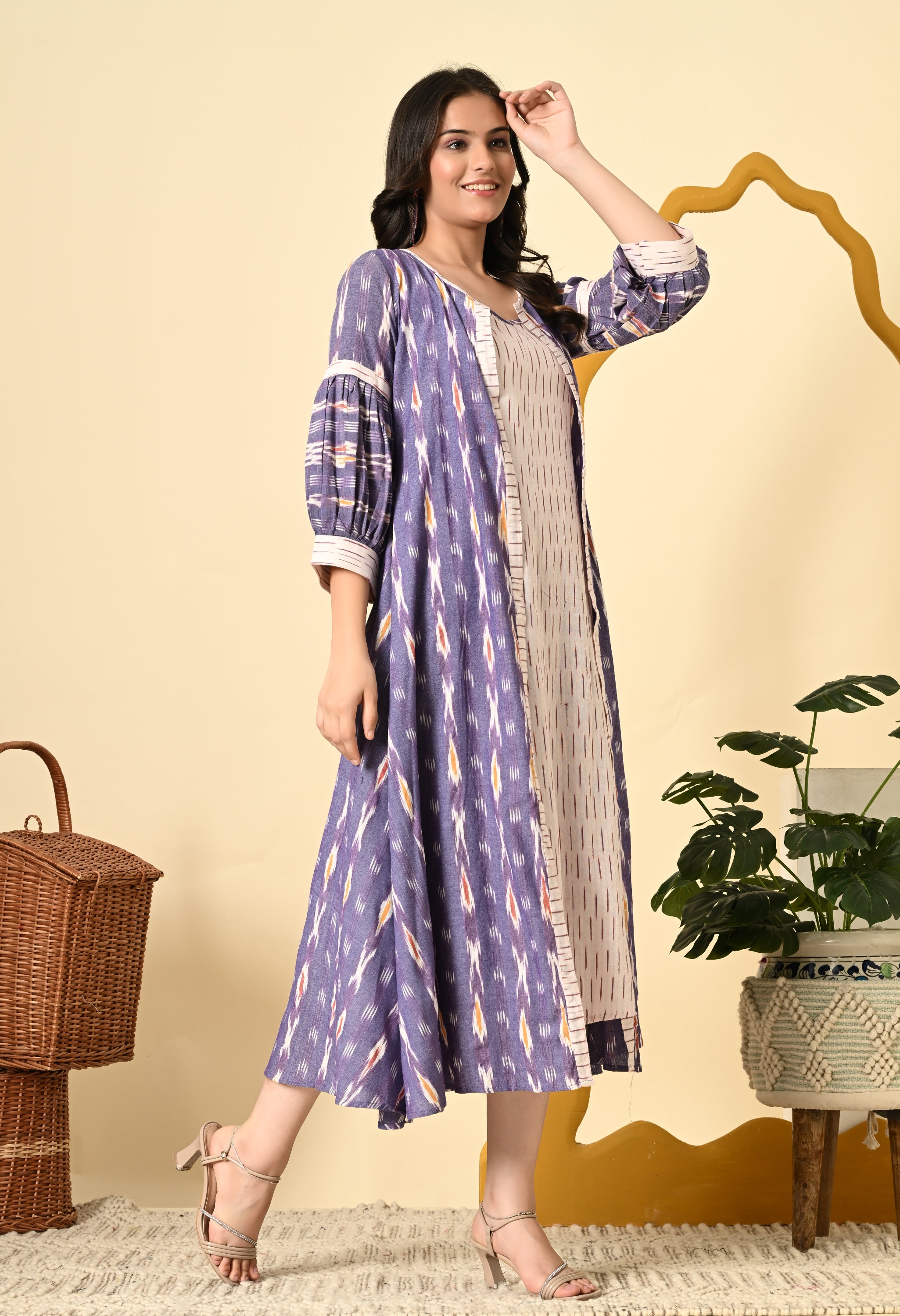 PETUNIA IKAT PUFF SLEEVE JACKET WITH INNER