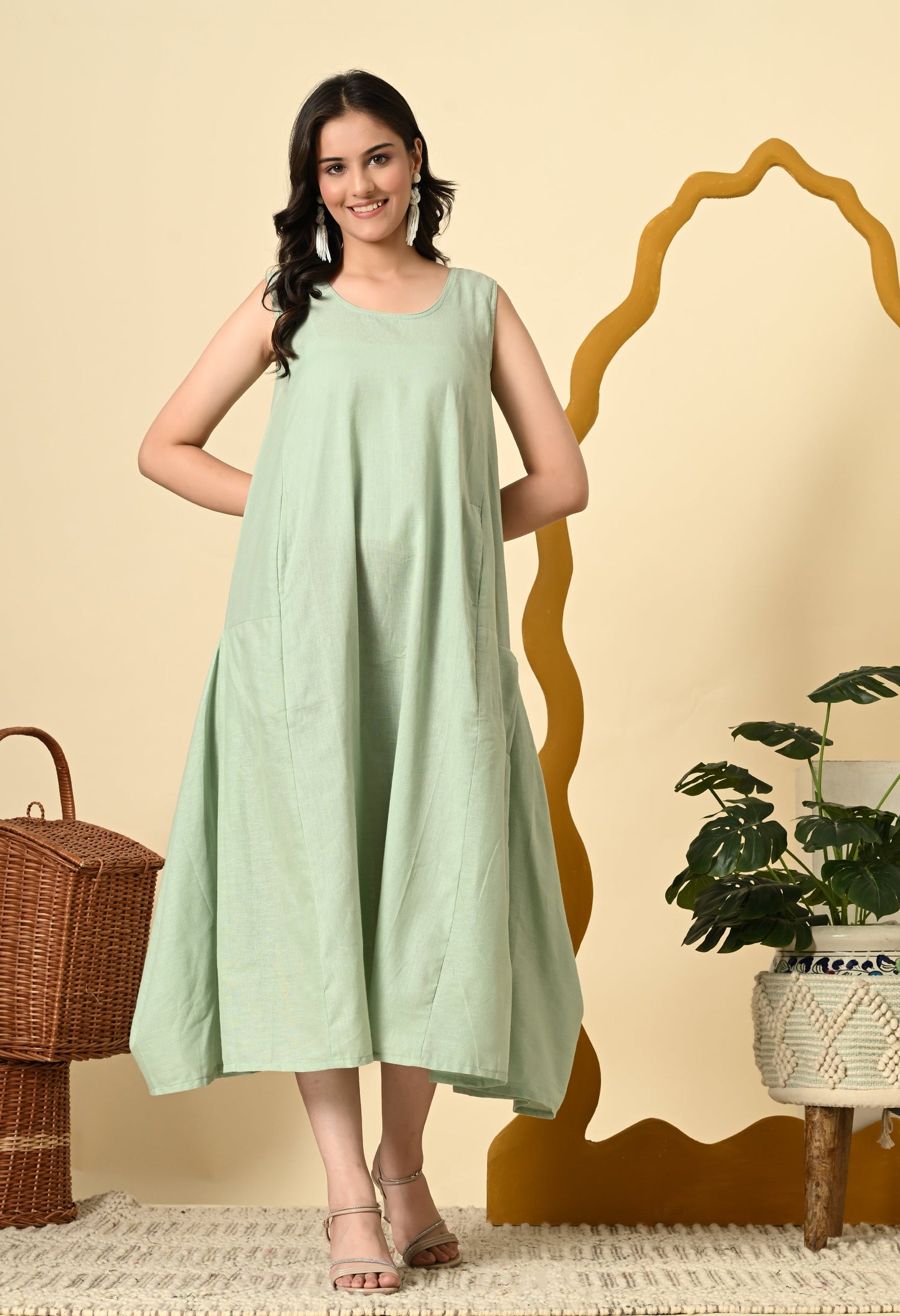 PISTACHIO COWL DRESS