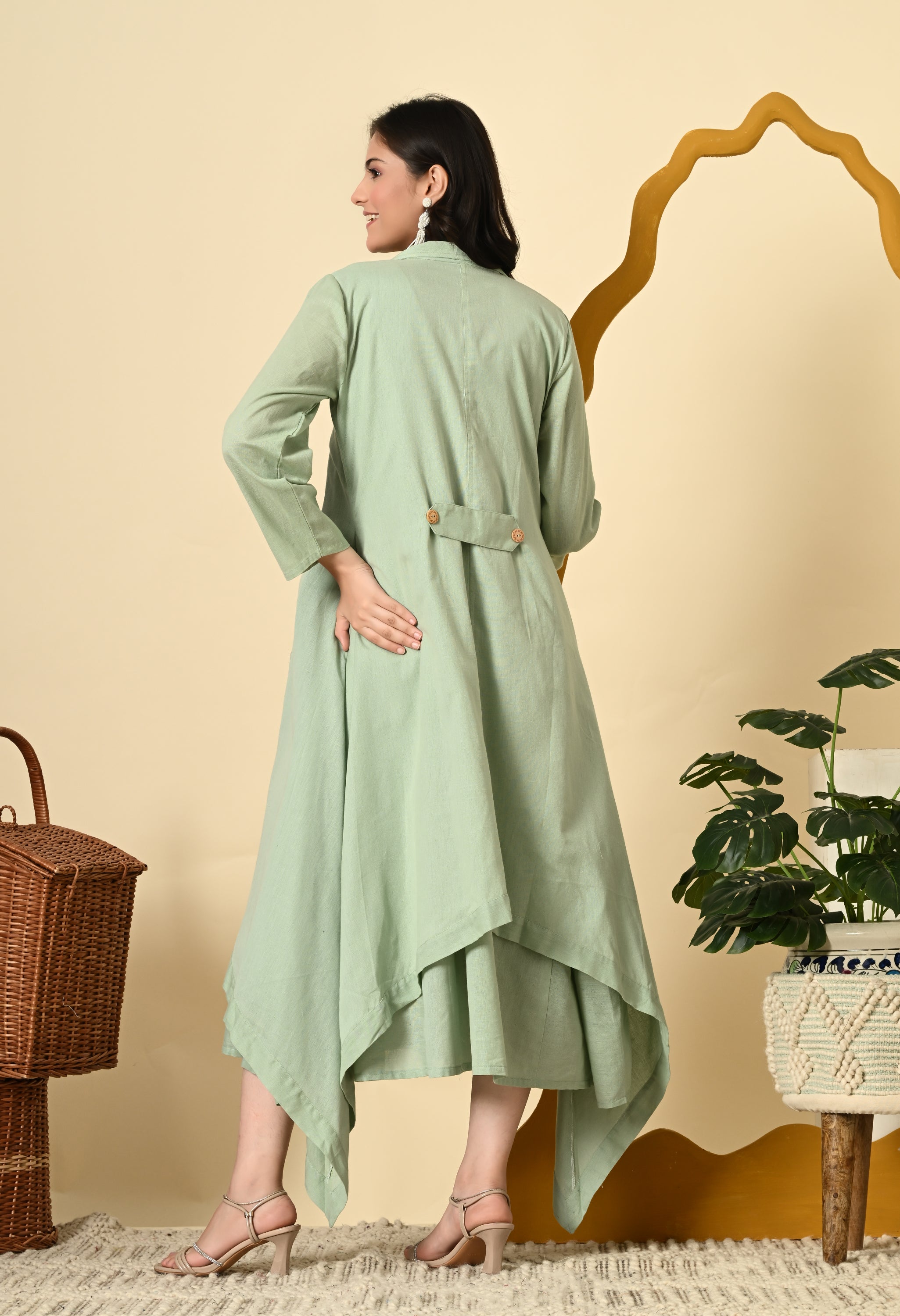 PISTACHIO COWL DRESS