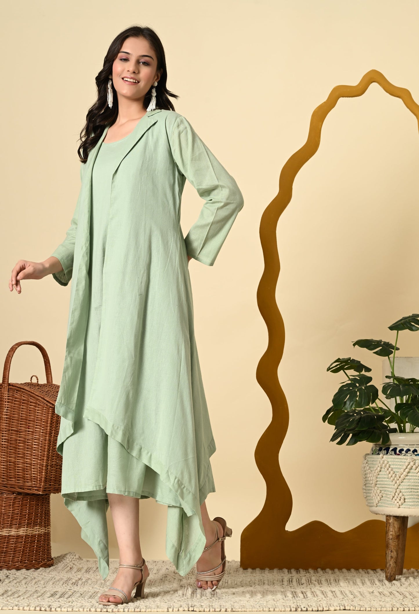 PISTACHIO COWL DRESS