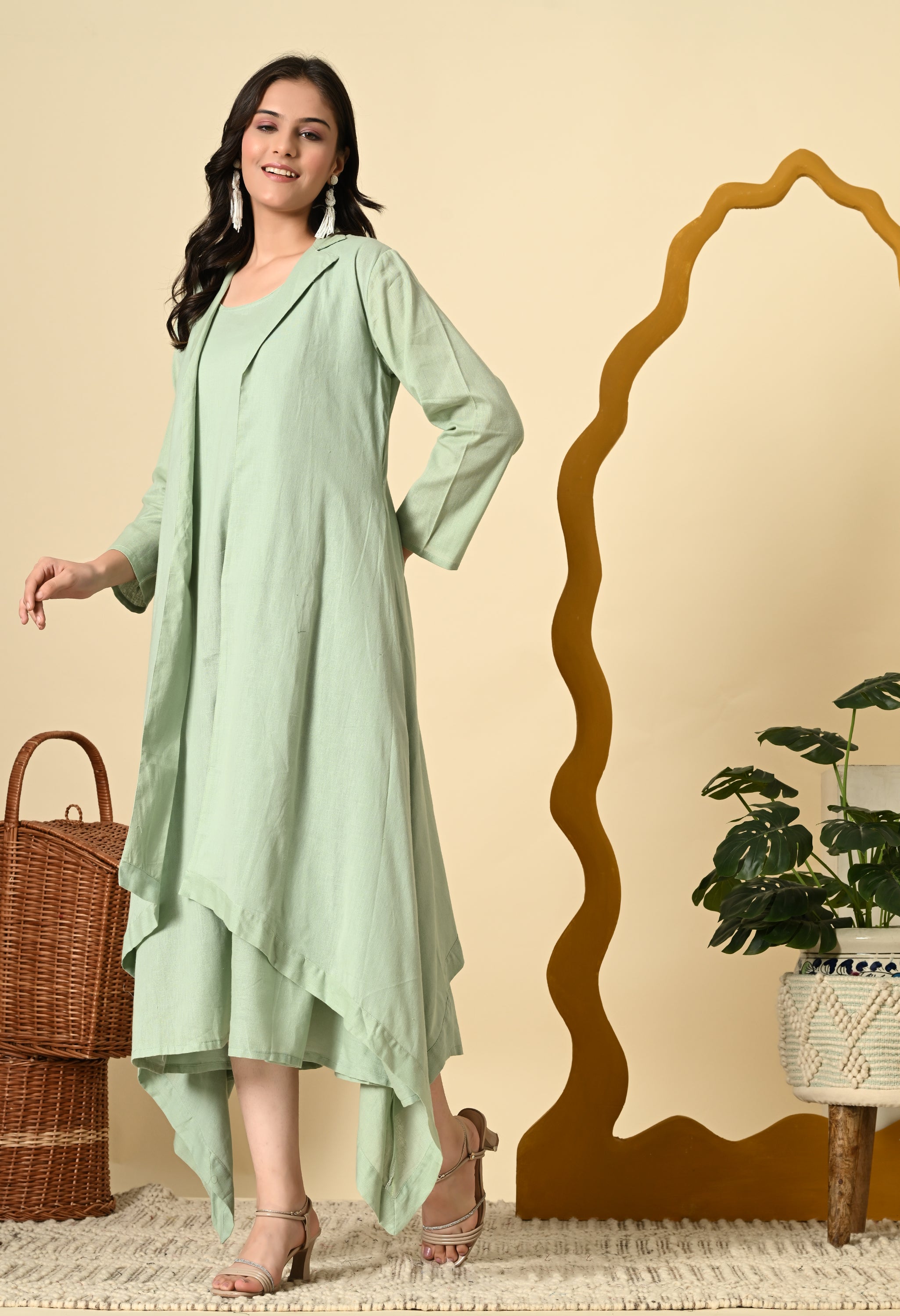 PISTACHIO COWL DRESS