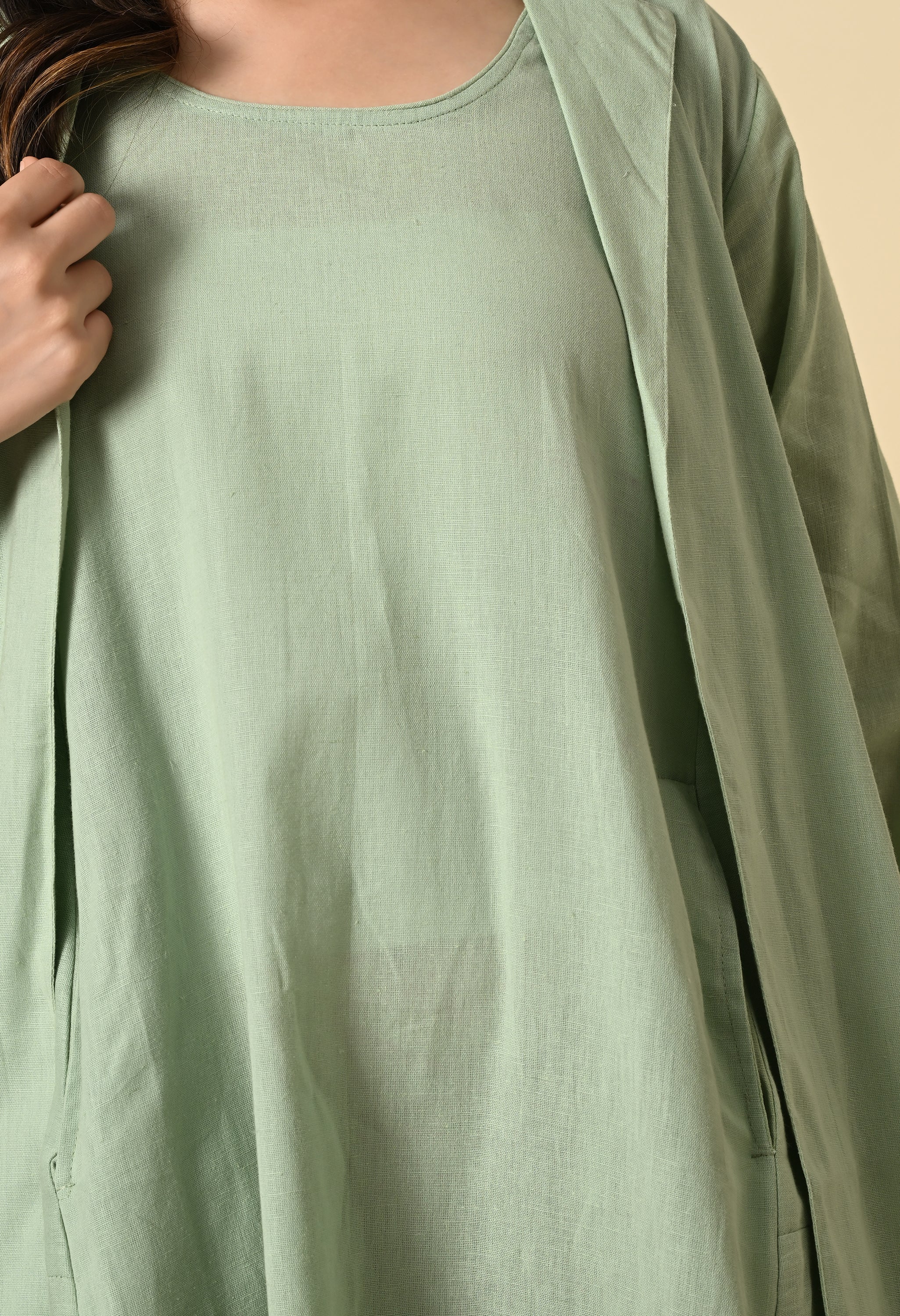 PISTACHIO COWL DRESS
