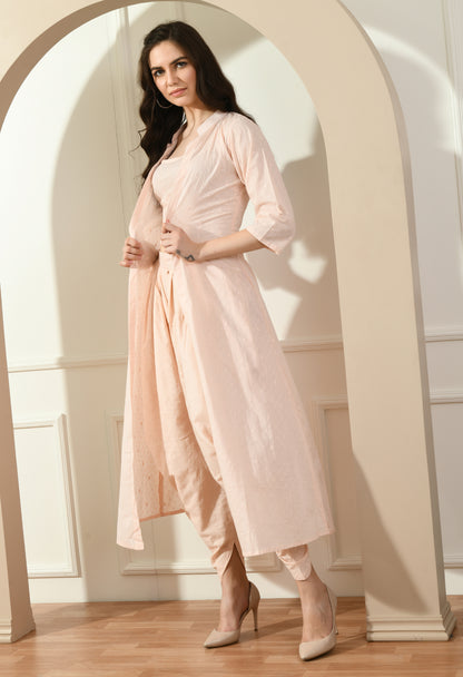 PEACH HAKOBA PATIALA JACKET SET