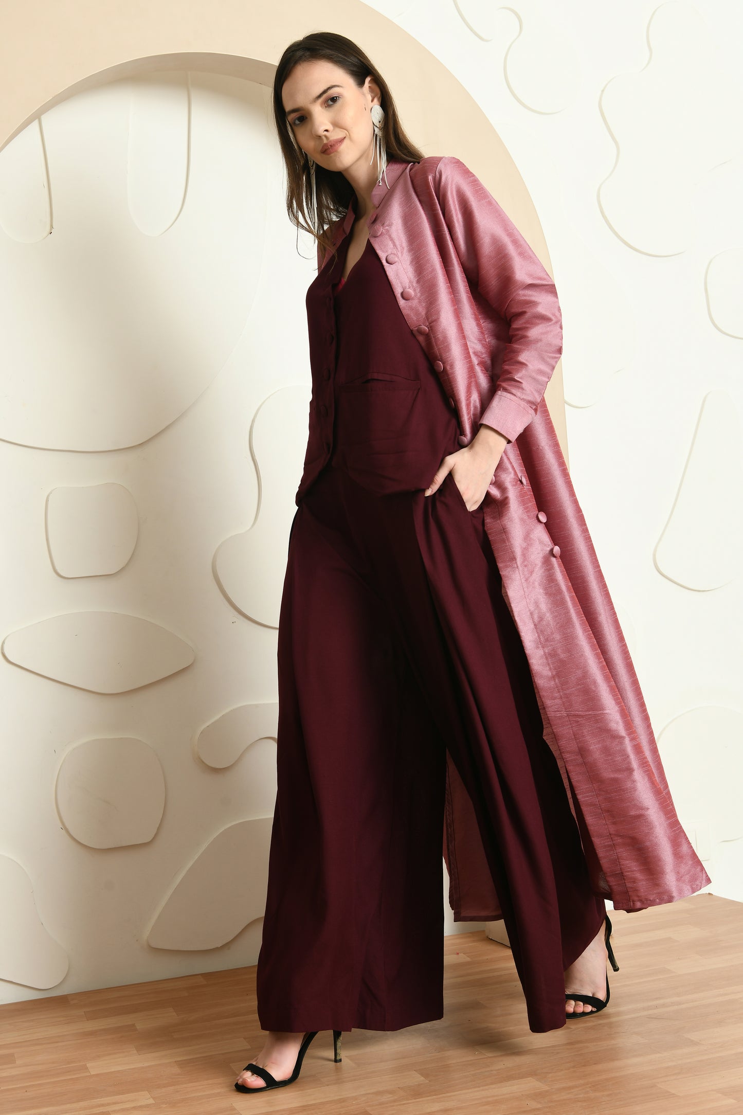 WINE COAT STYLE SET