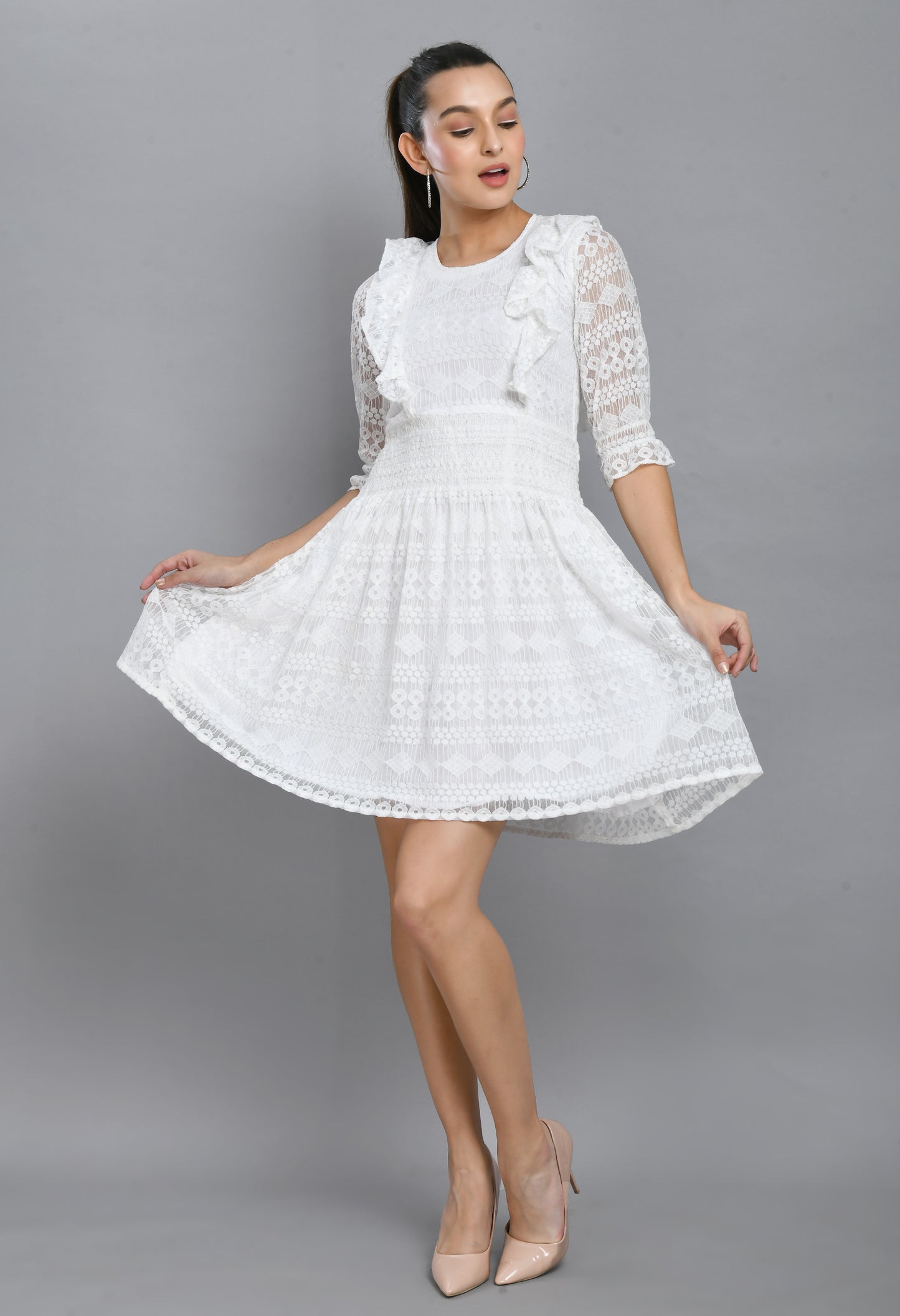 WHITE LACE DRESS