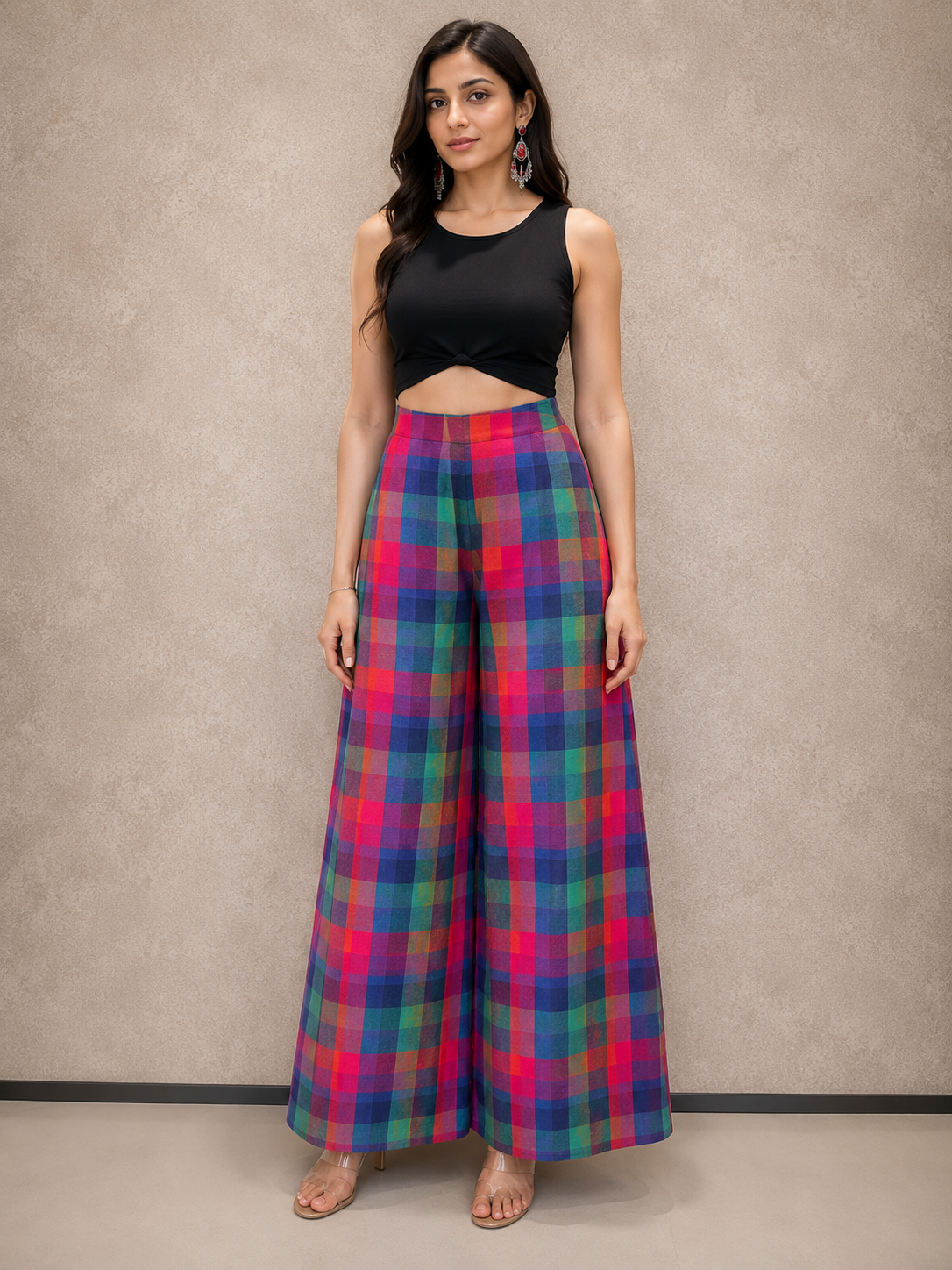 TARANG MADRAS CHECK PALLAZO PANTS