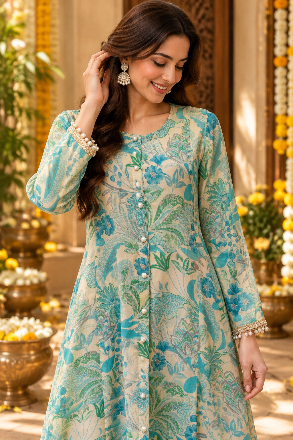 DHATRI FLORAL SHARARA SET