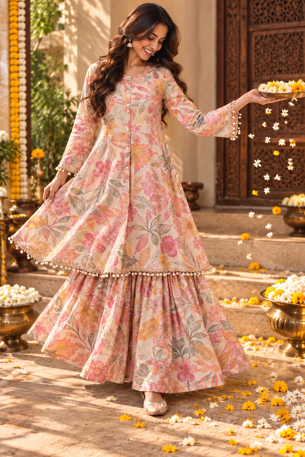 KAMAKSHI  FLORAL SHARARA SET