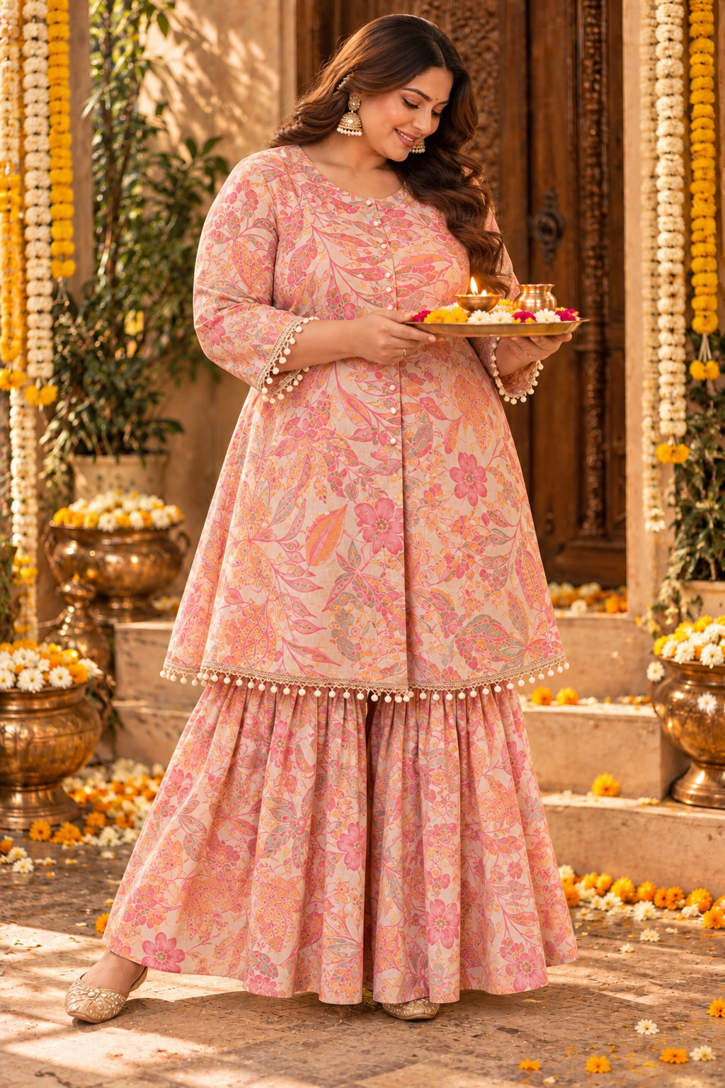 KAMAKSHI  FLORAL SHARARA SET