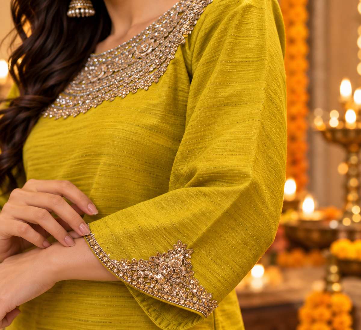 VARADA KHADI SILK KURTA SET