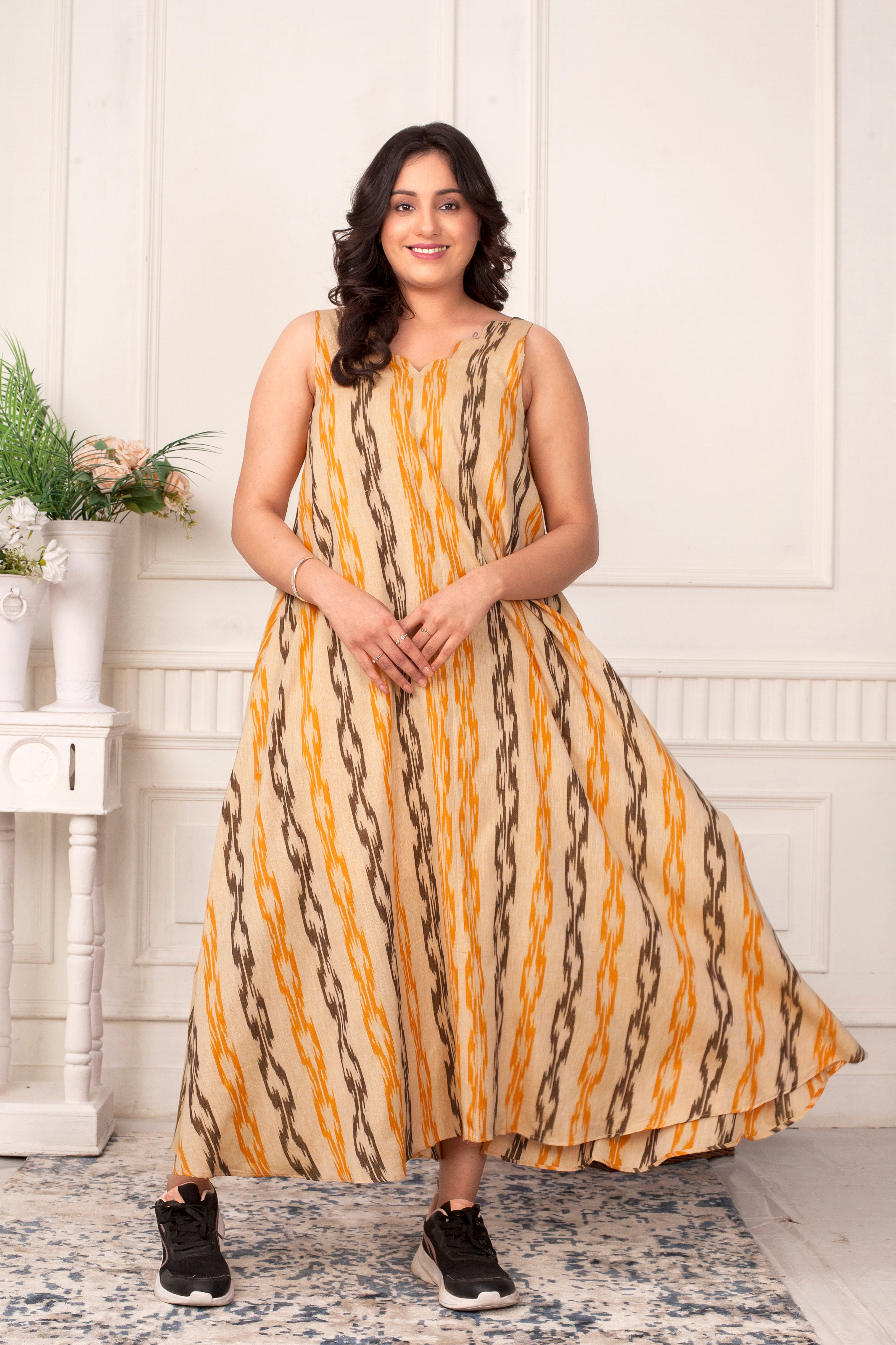 BREEZY IKAT COTTON KALI DRESS