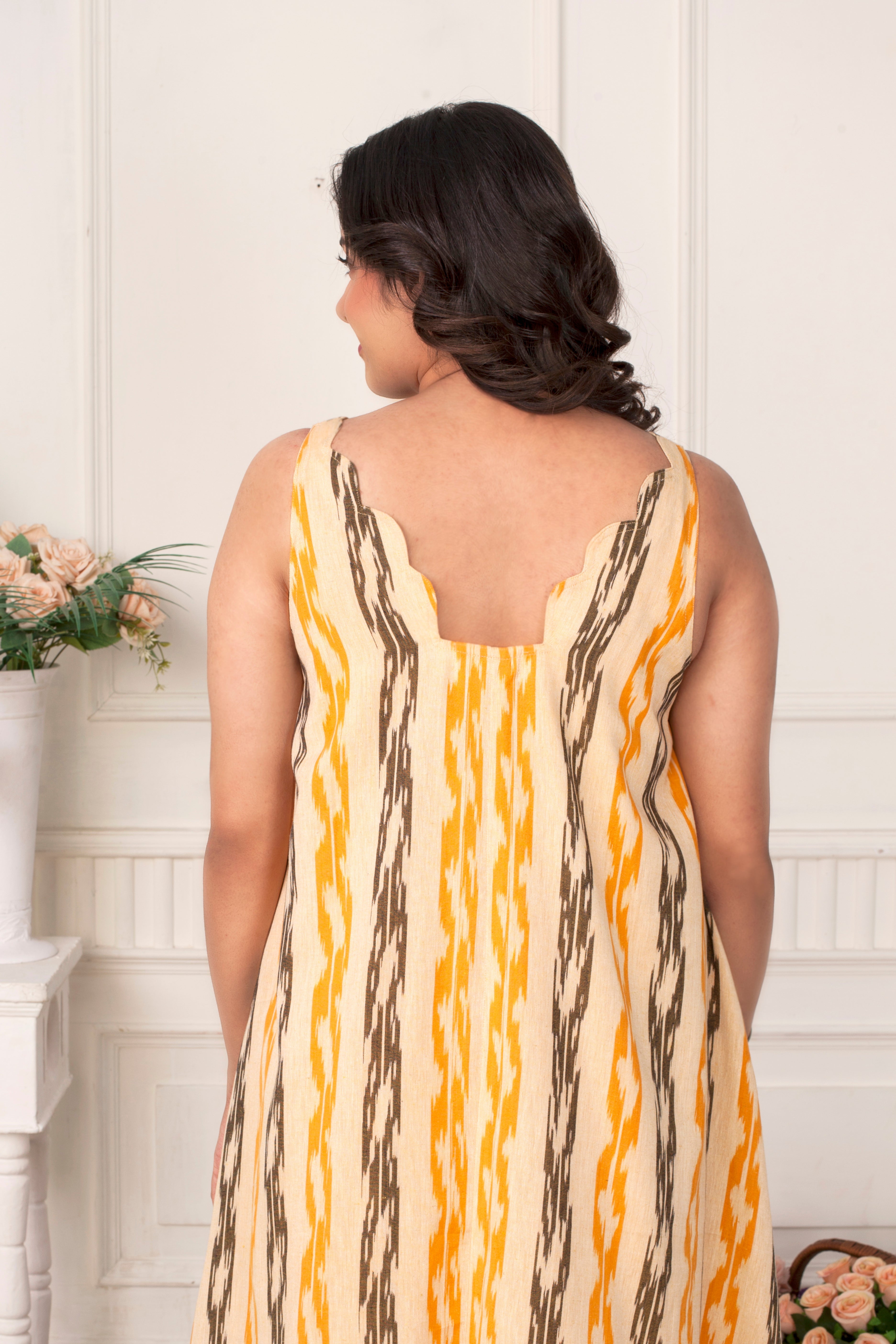 BREEZY IKAT COTTON KALI DRESS