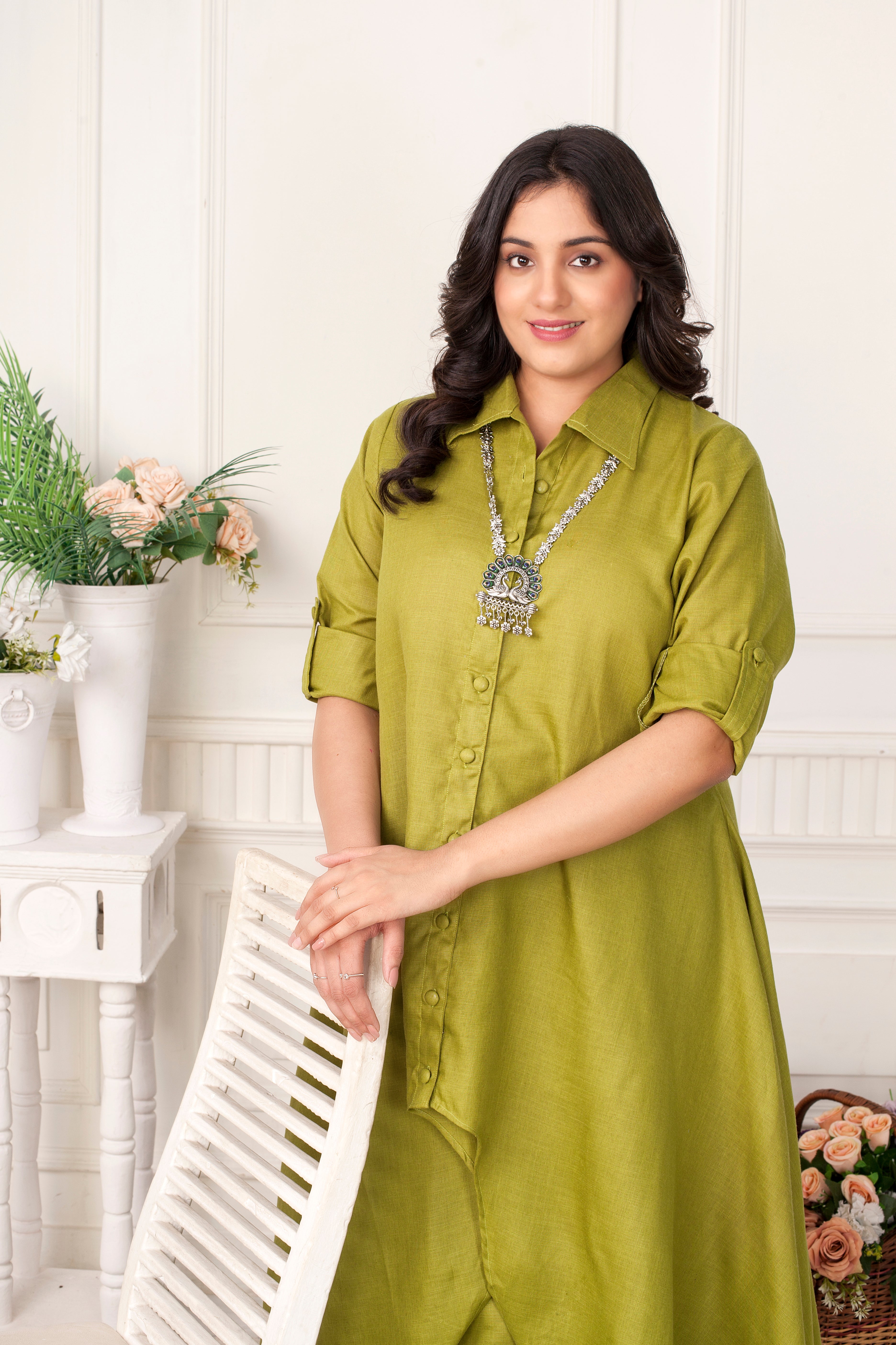 OLIVE GREEN ZIG ZAG COORD