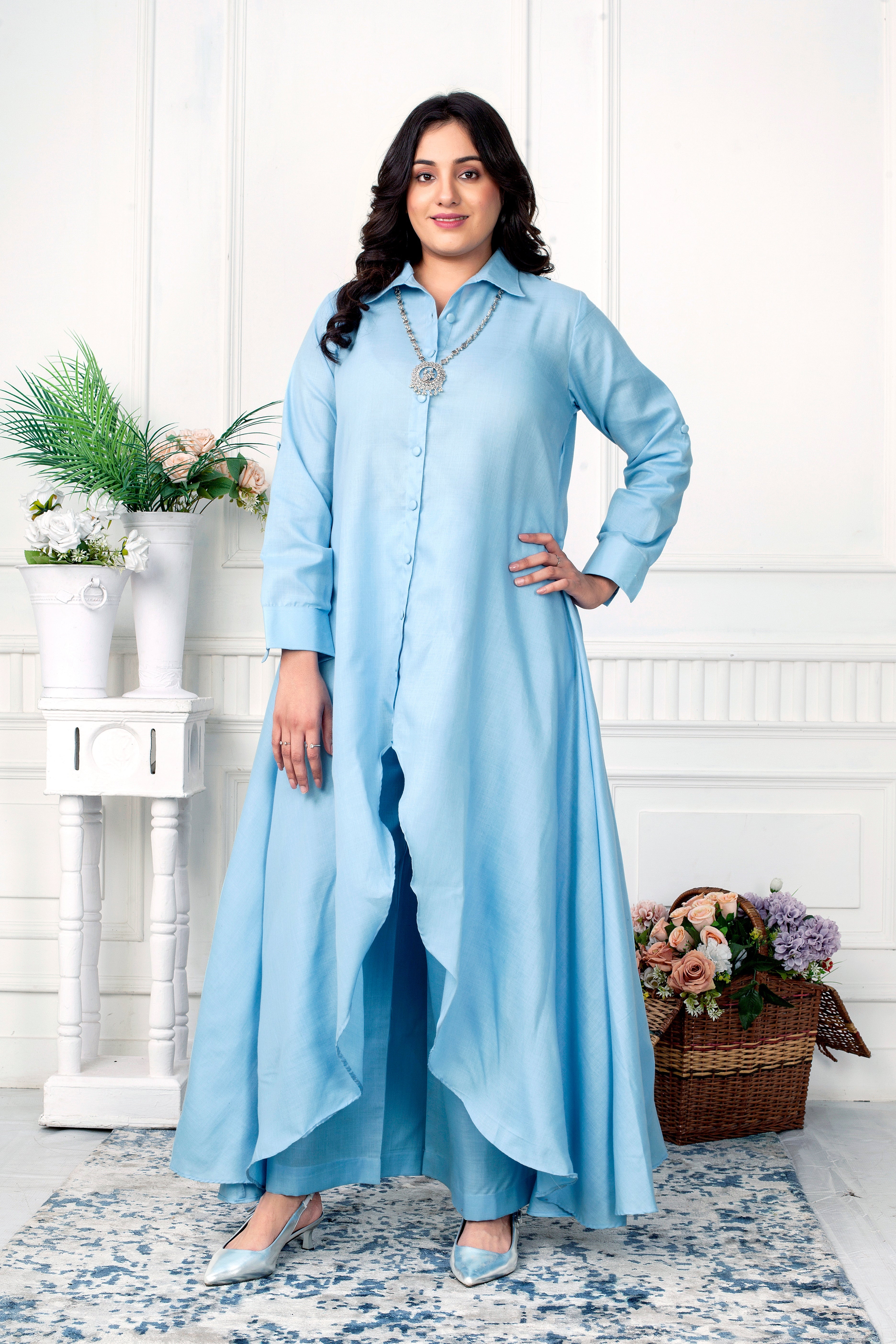 SKY BLUE ZIG ZAG COORD