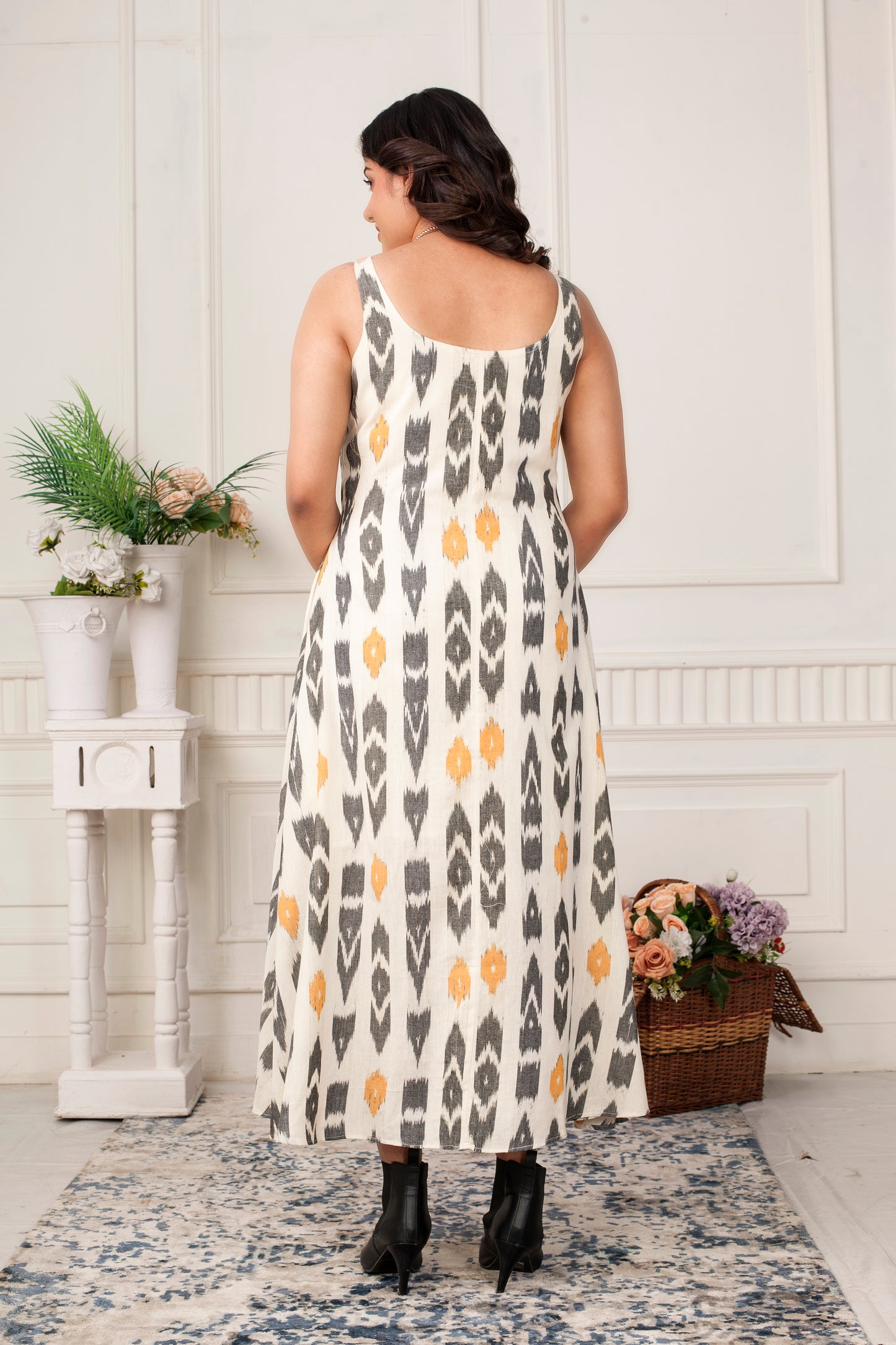 DAFFODIL ZIPPER IKAT HANDLOOM JACKET DRESS