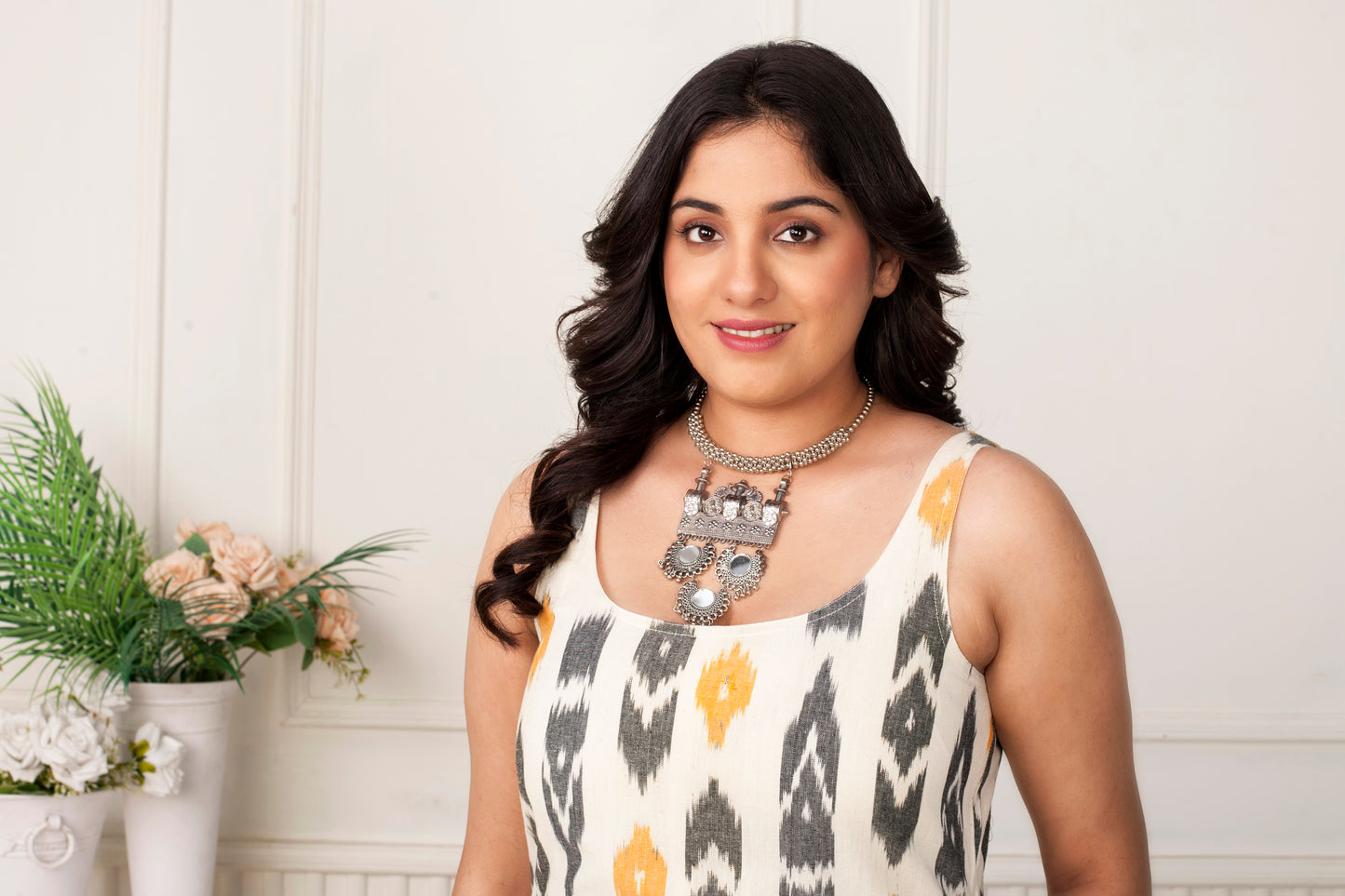 DAFFODIL ZIPPER IKAT HANDLOOM JACKET DRESS