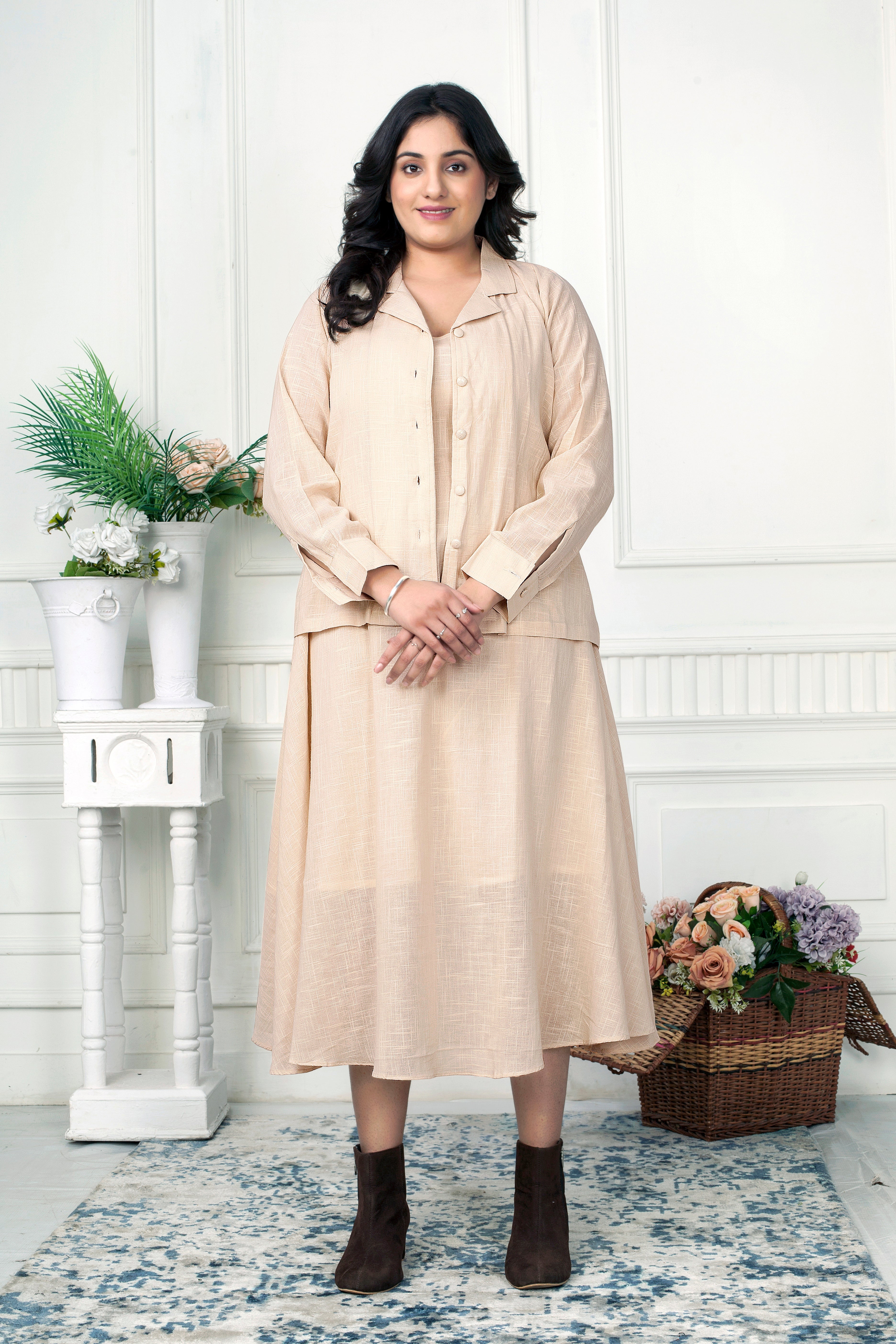 LAYERED GRACE - LINEN JACKET DRESS