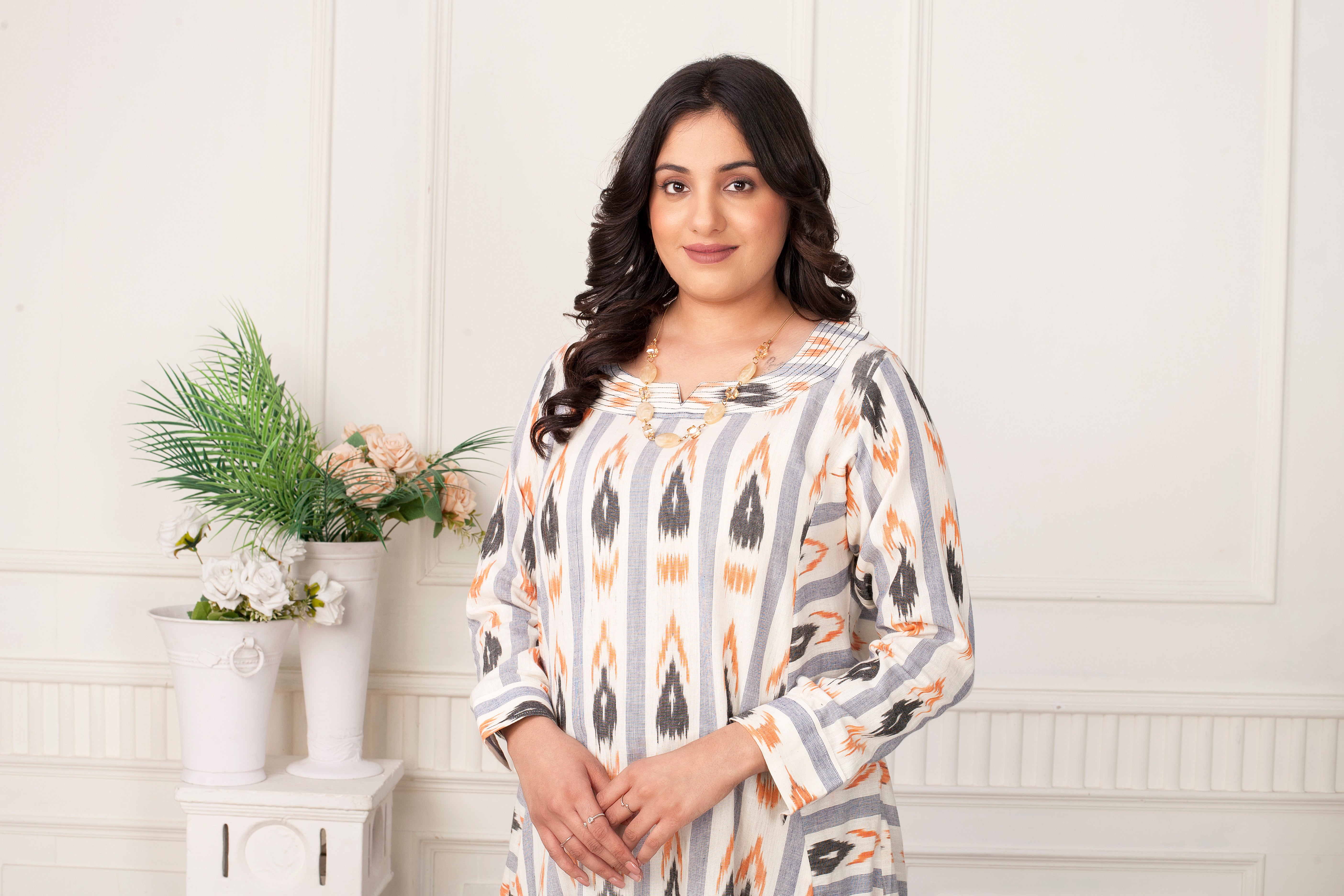 IKAT CROSS PATTERN COTTON COORD SET
