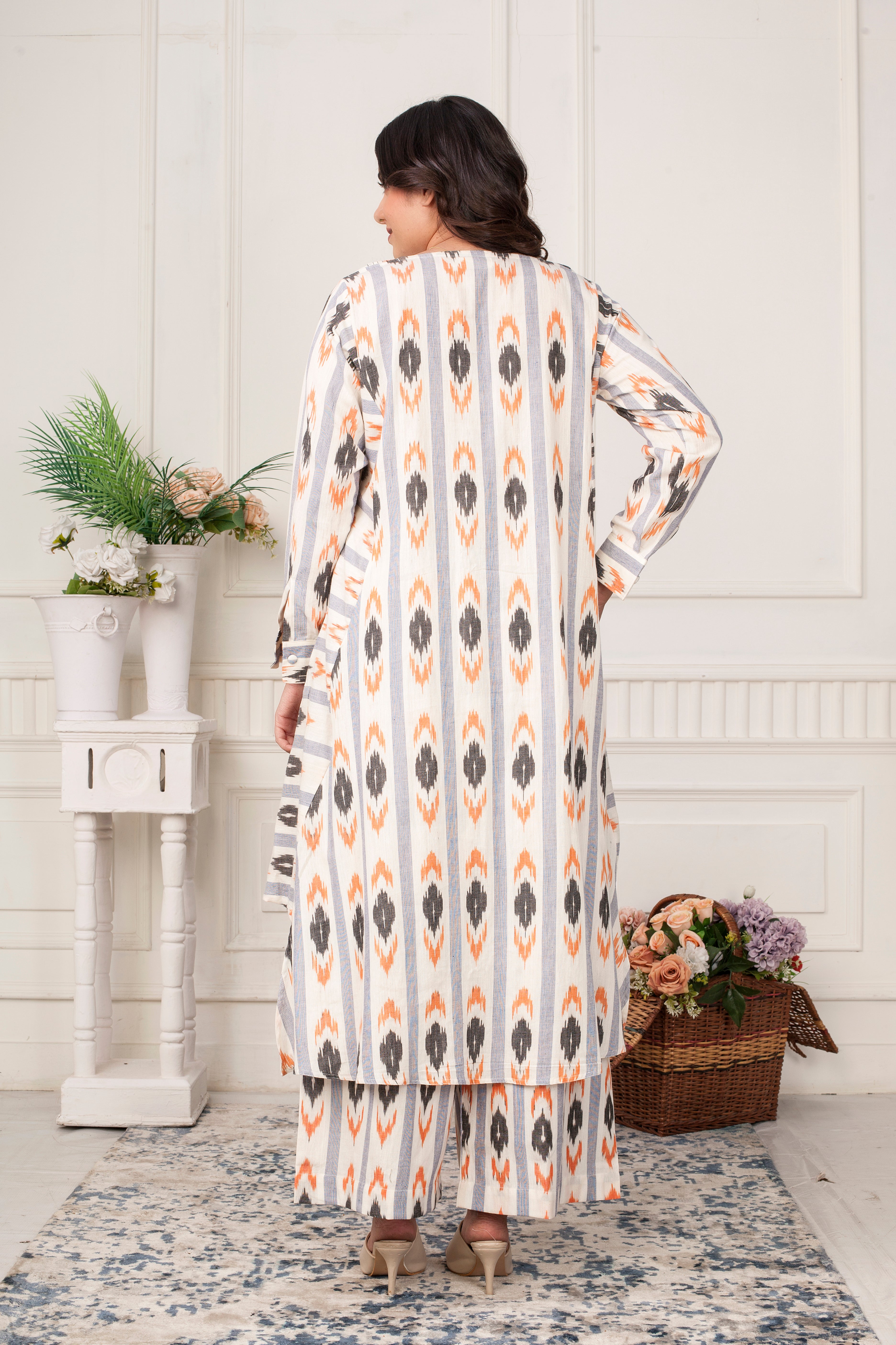 IKAT CROSS PATTERN COTTON COORD SET