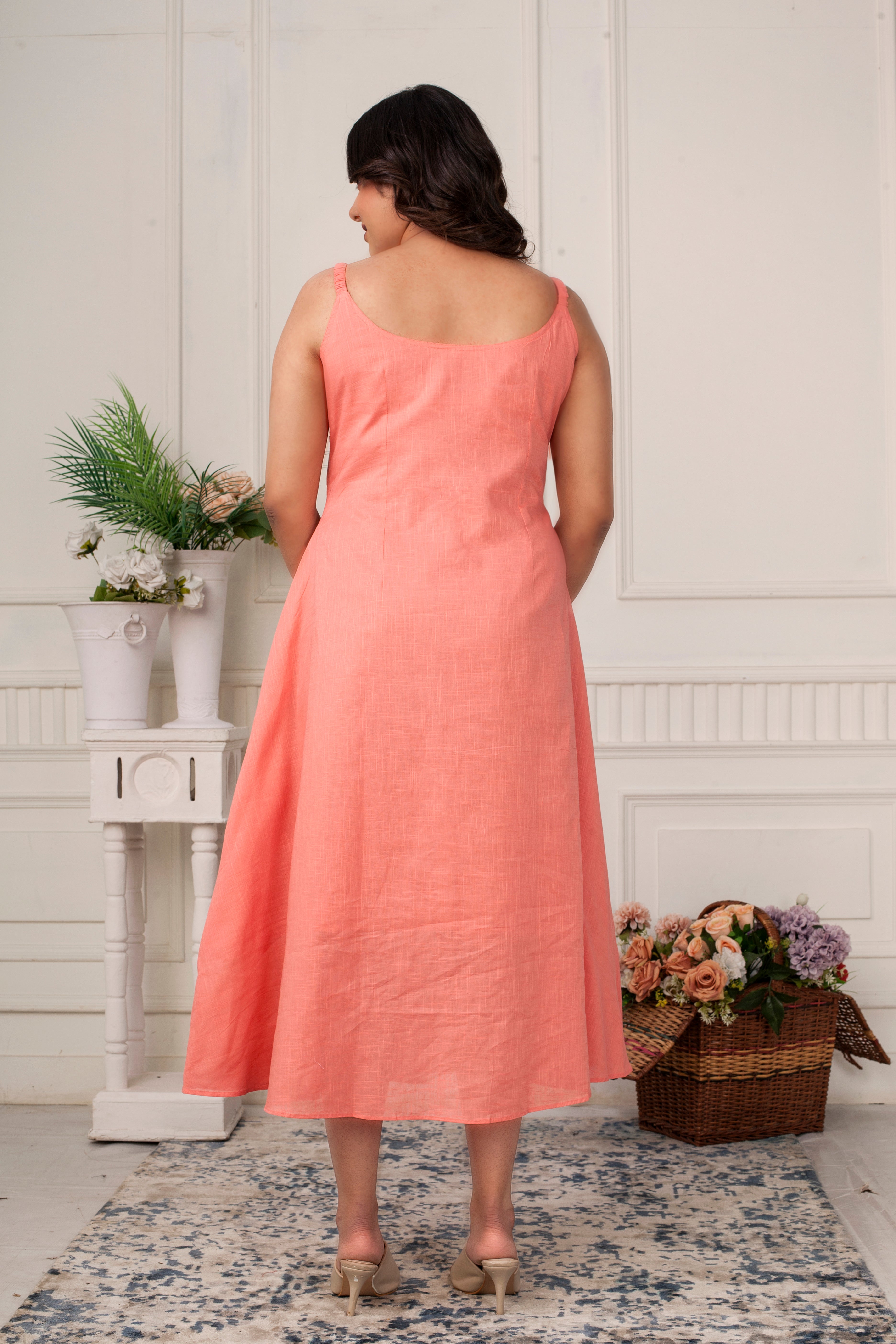BLUSH SERENITY- LINEN JACKET DRESS