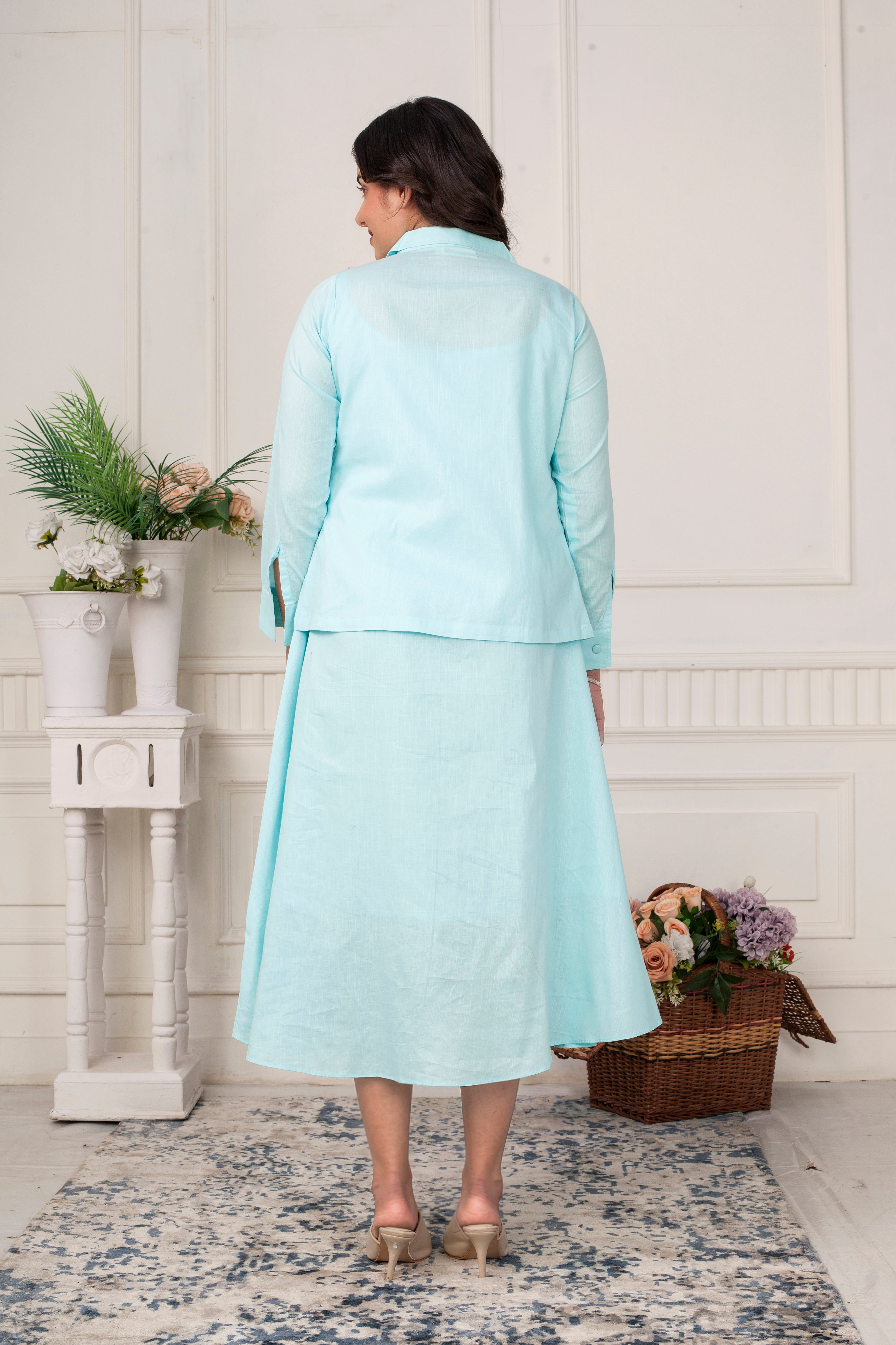 AQUA BREEZE - LINEN JACKET DRESS