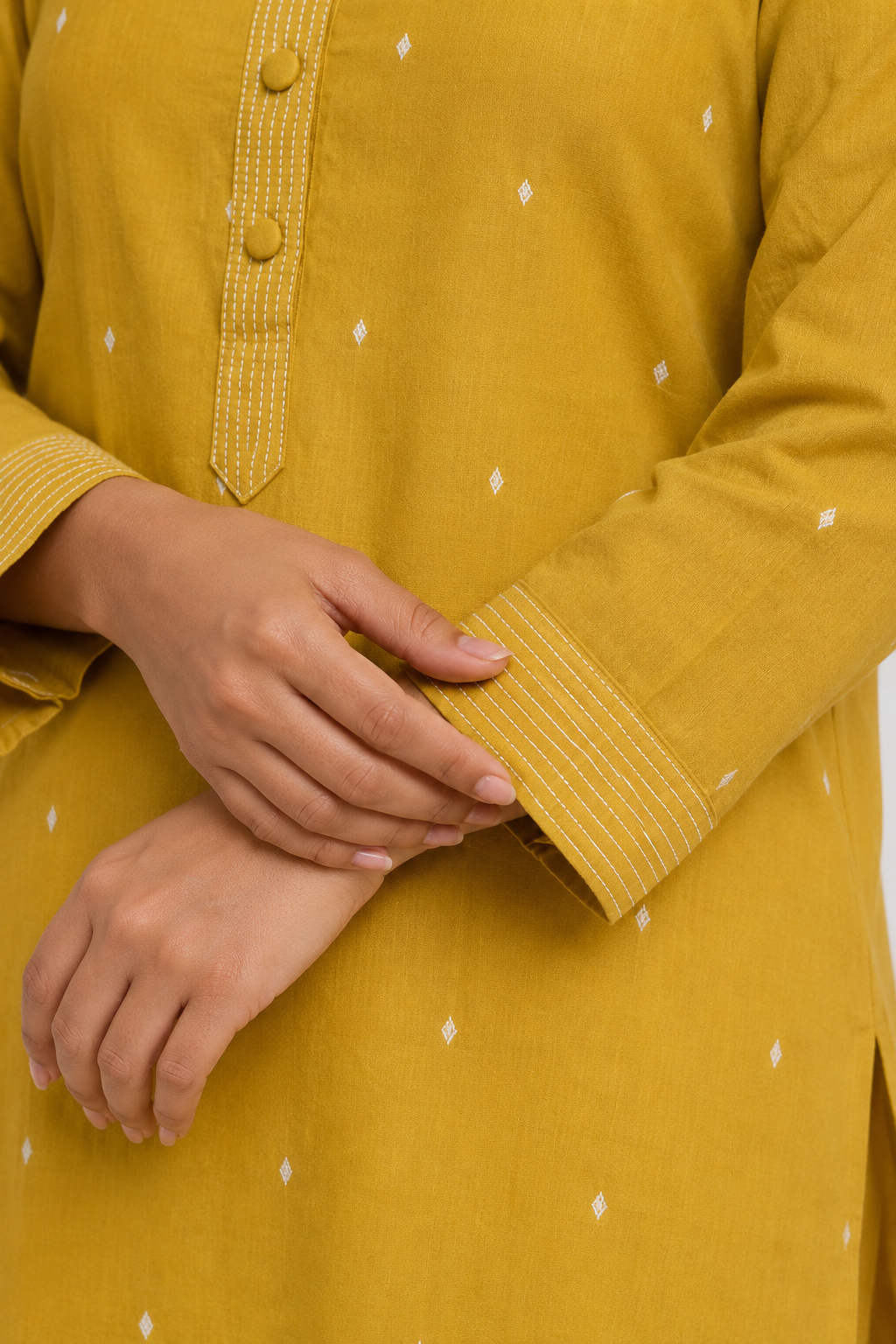 MUSTARD COTTON KURTA PANT SET