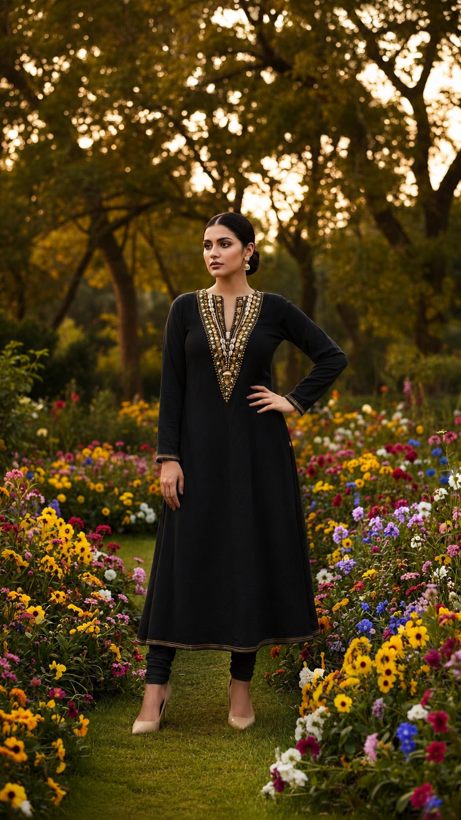KAVYA HANDWORK YOKE KURTA SET