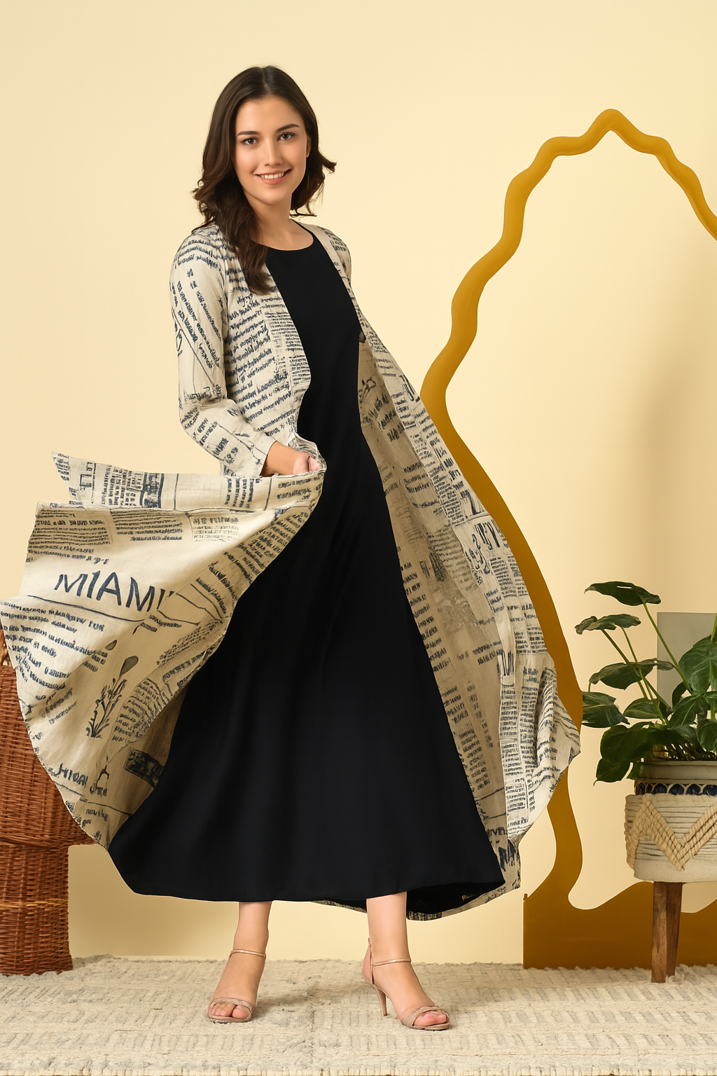 NEWSPAPERPRINT JACKET WITH INNER