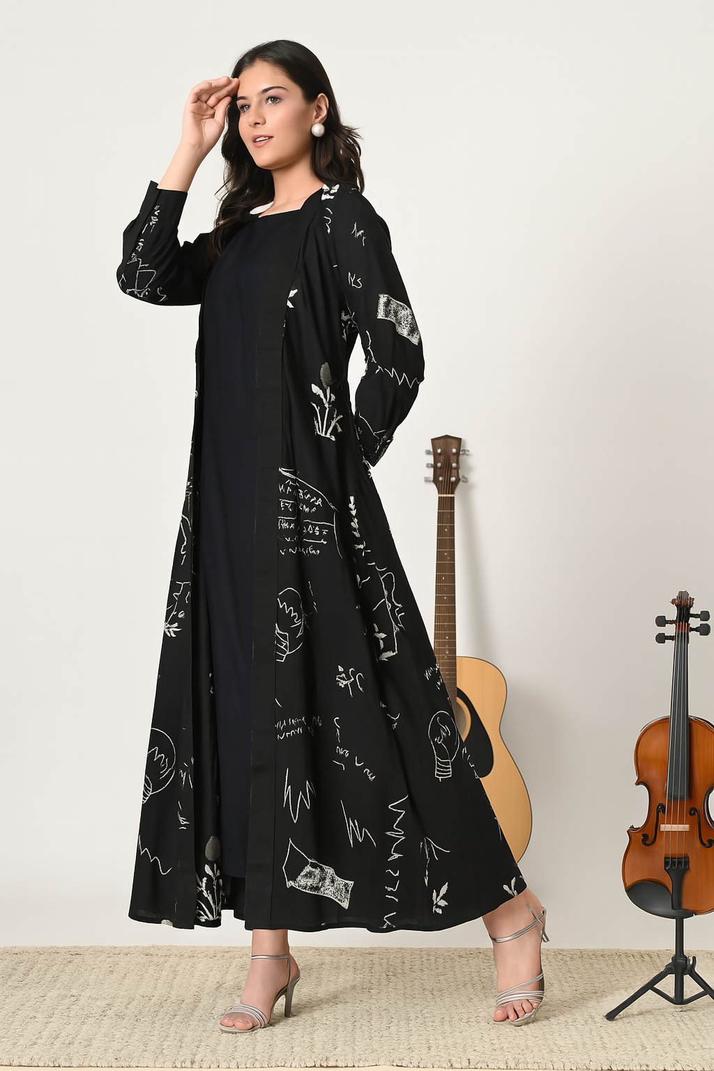 ABSTRACT PRINT JACKET WITH INNER