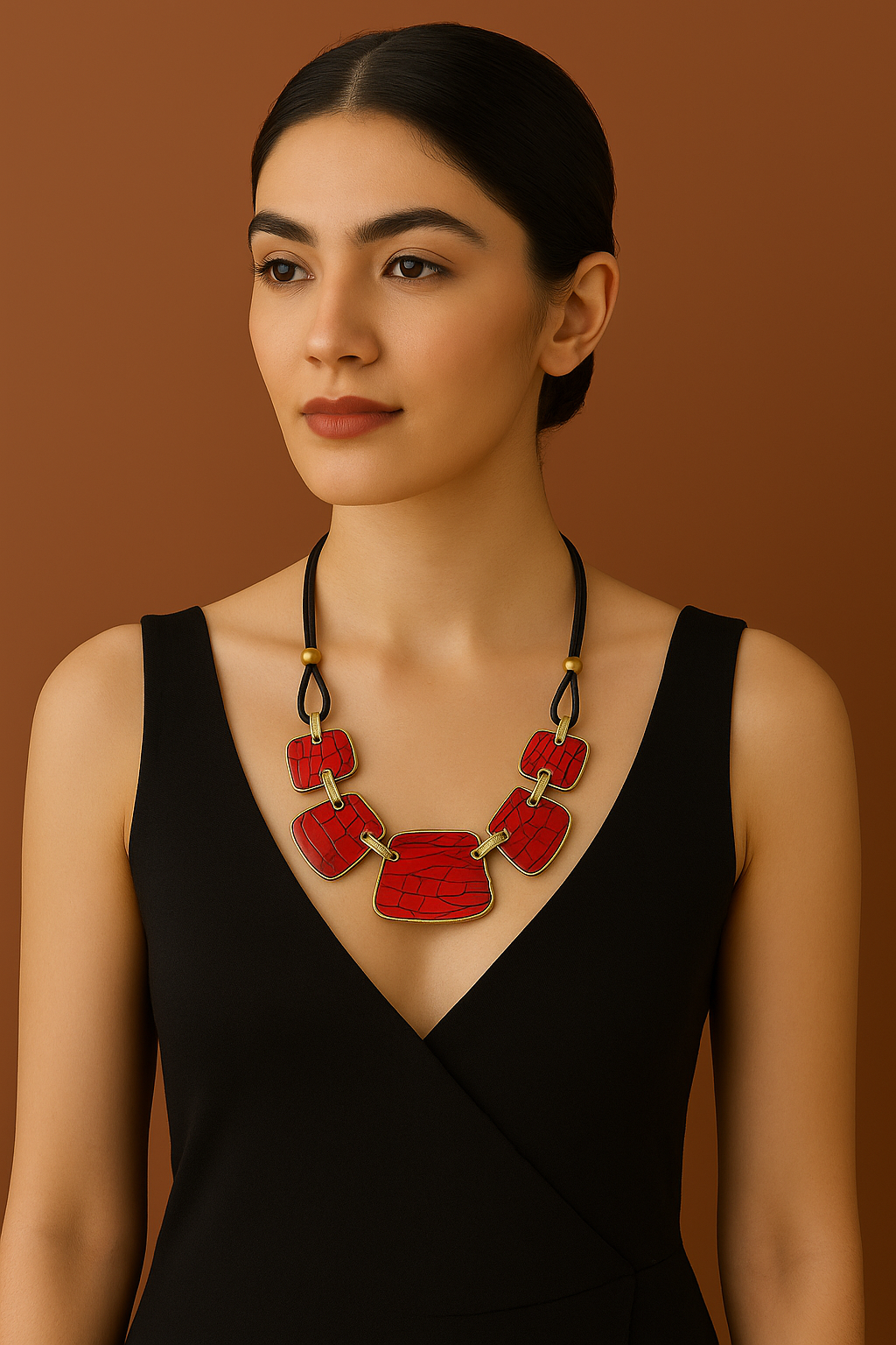 Bohemian Enamel Disc Pendant Necklace