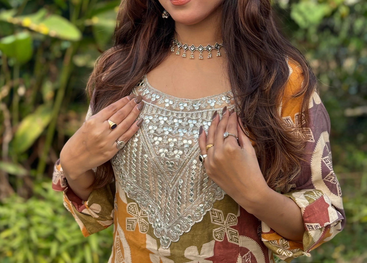 GOTTA PATTI TOKE WITH AMARA PATCHWORK PRINT KURTA SET