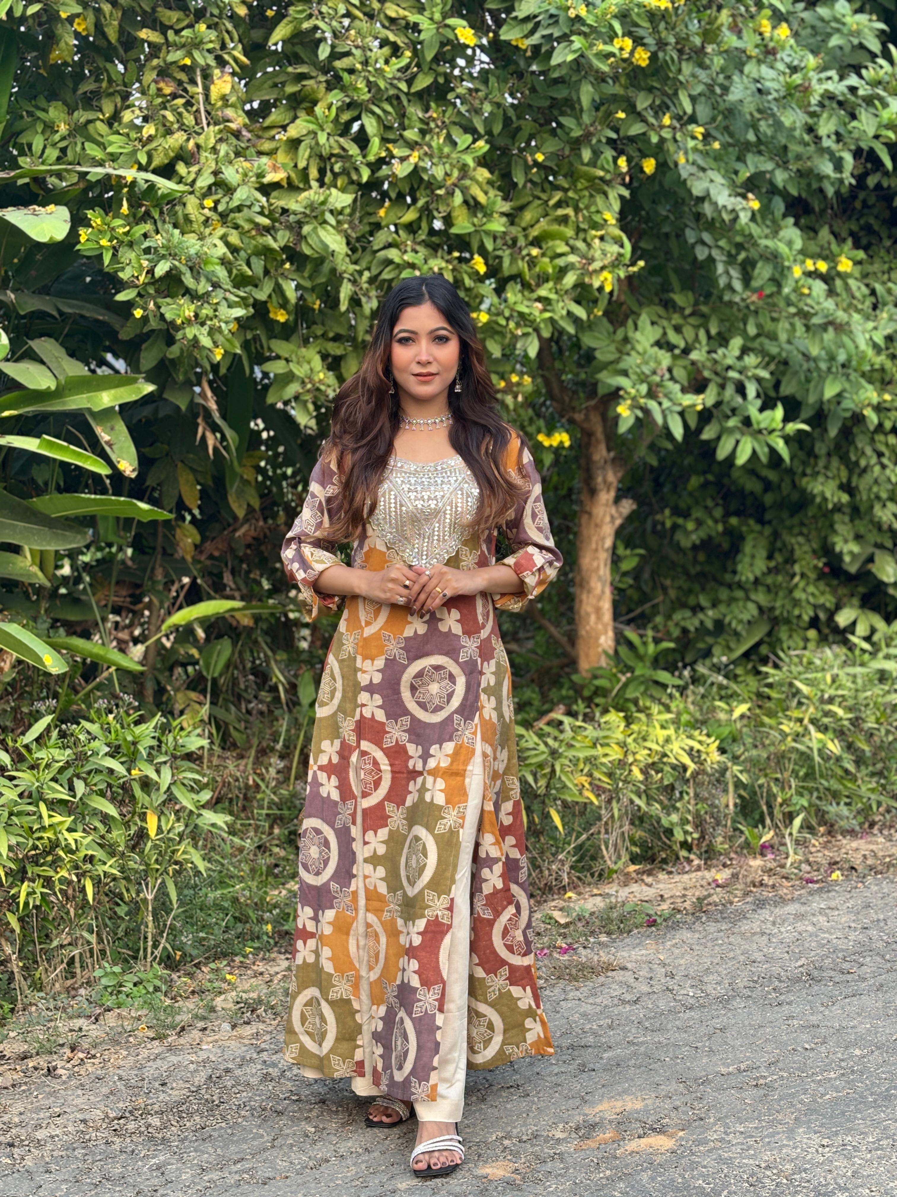 GOTTA PATTI TOKE WITH AMARA PATCHWORK PRINT KURTA SET