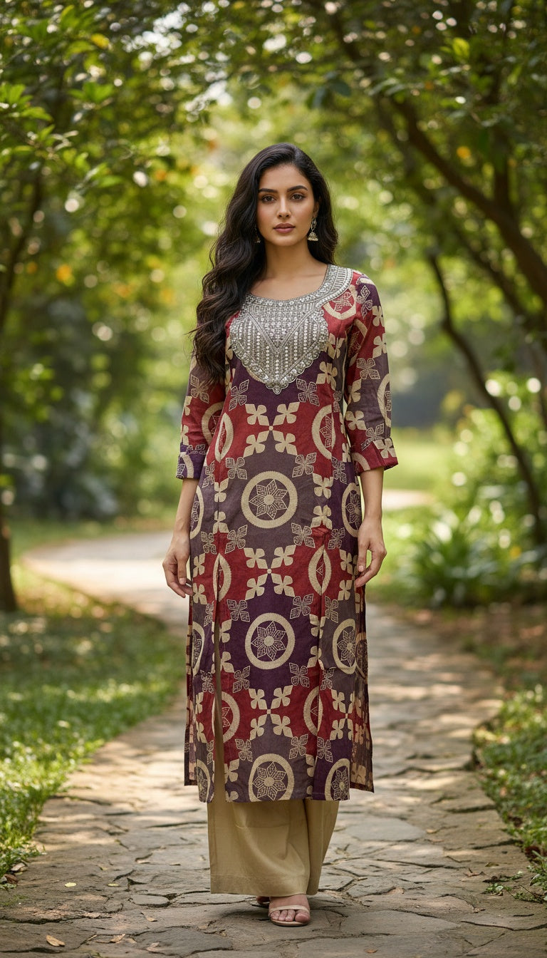 PINK GOTTA PATTI TOKE WITH AMARA PATCHWORK PRINT KURTA SET