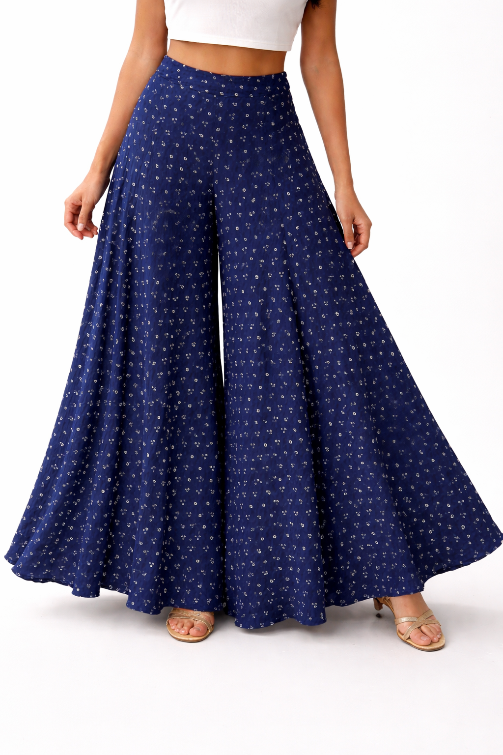 Midnight Noor Kaftan Kurta Set with Flared Skirt Palazzo